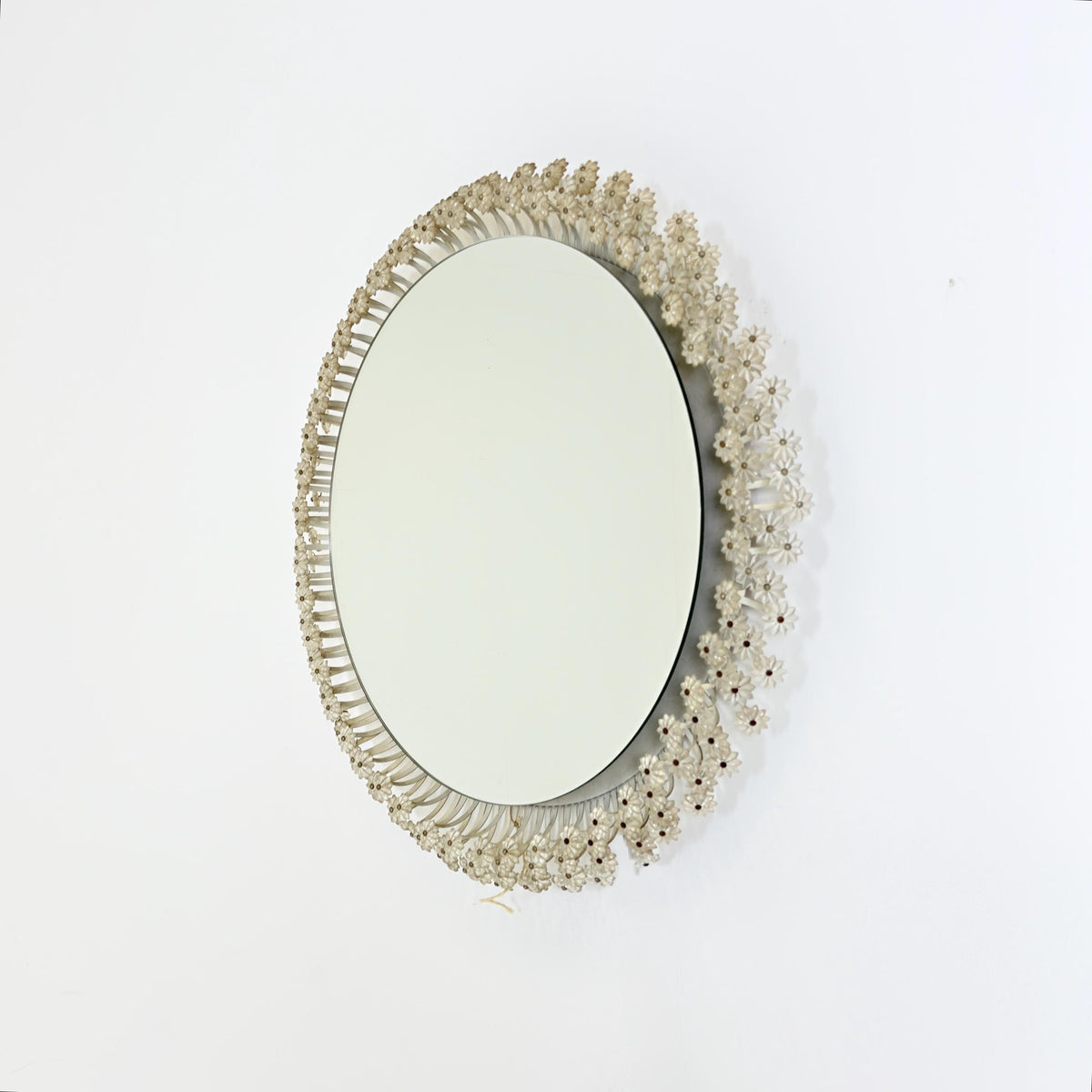 Mid Century Backlit Round Wall Mirror by Emil Stejnar for Rupert Nikoll, 1960s Germany