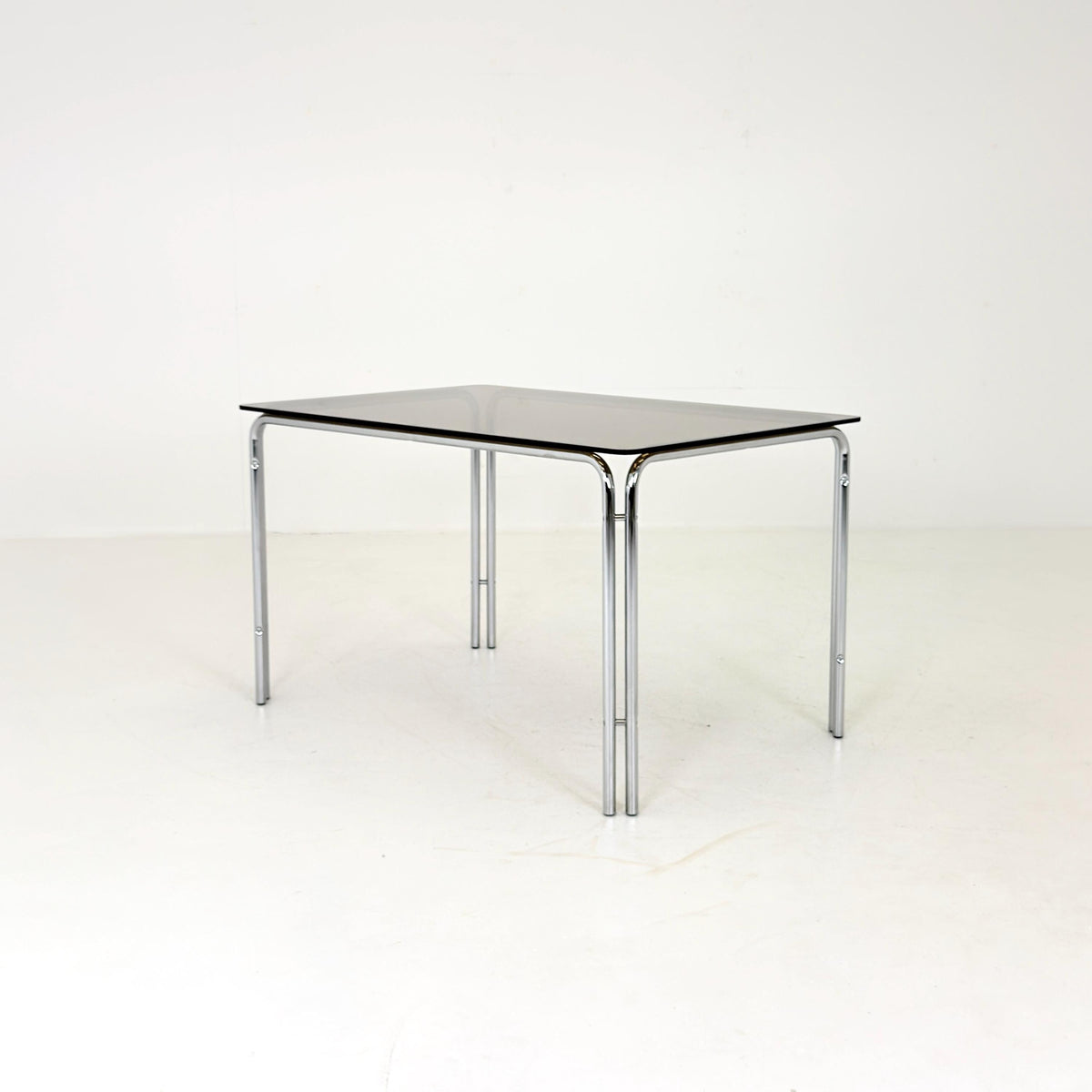 Mid Century Smoked Glass Dining Table by Huwa-Spiegel Parsol, West Germany 1970s