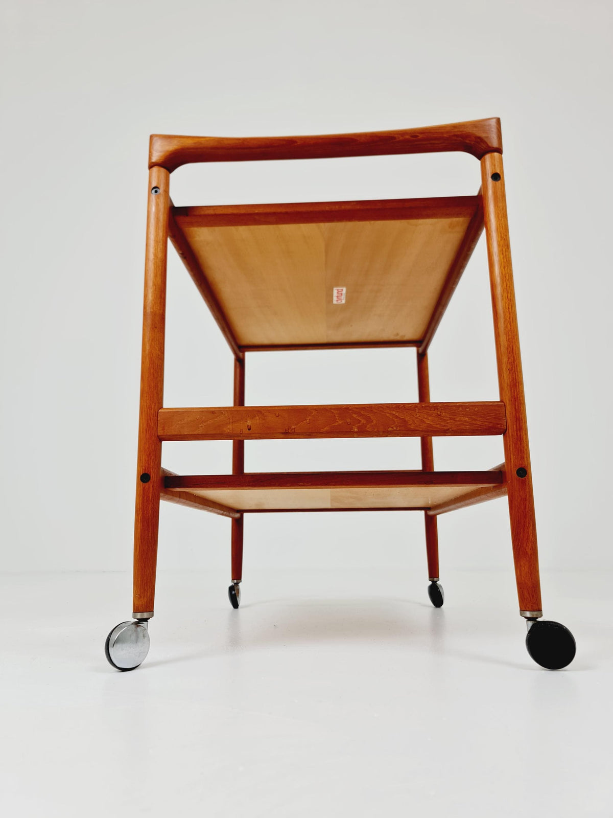 Vintage Danish mid century trolley bar cart in solid teak By Dyrlund, 1960s