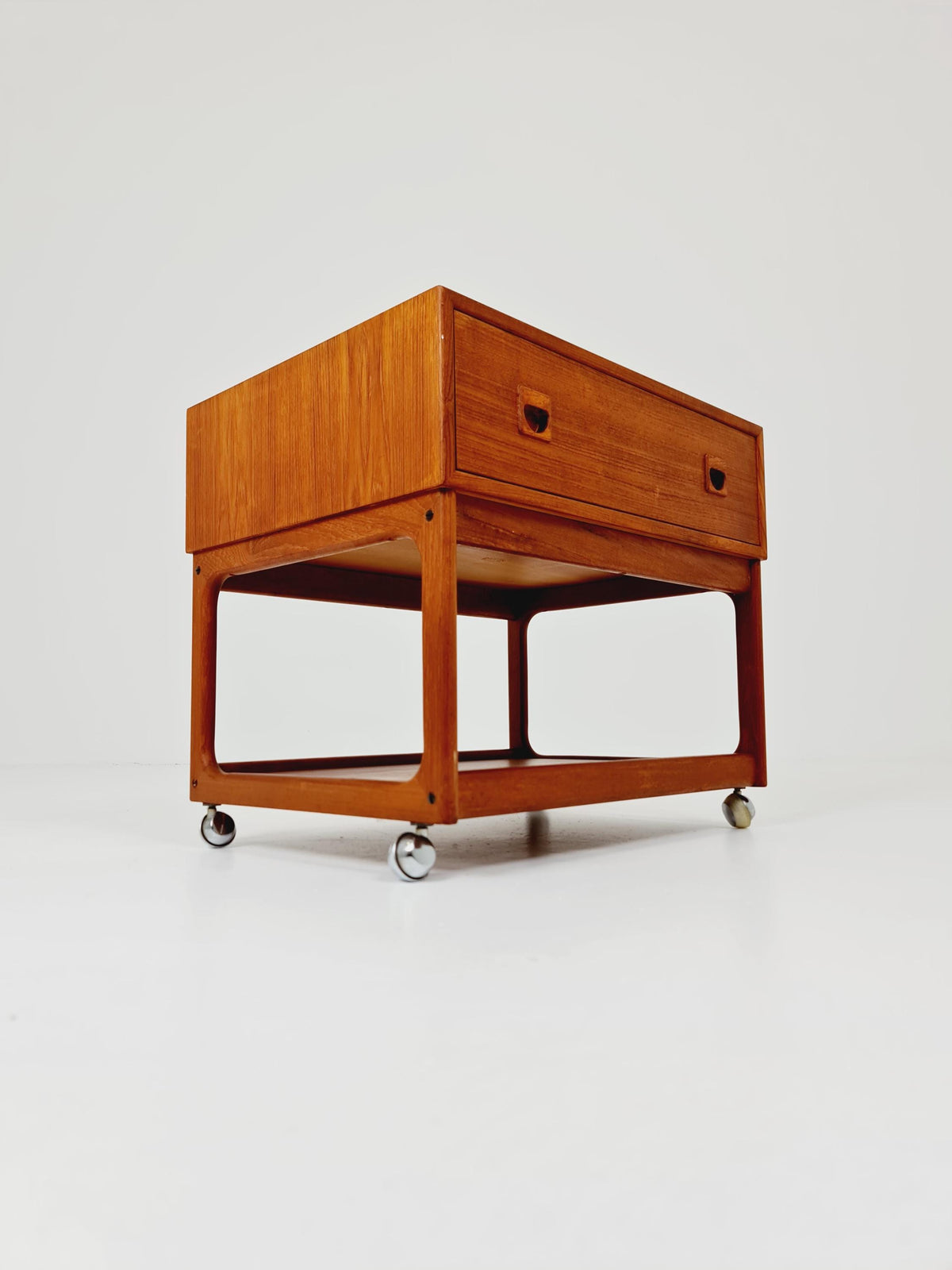 Midcentury danish Teak Vintage Side table/ Bedside table By Erik Brouer for Brouer , 1960s