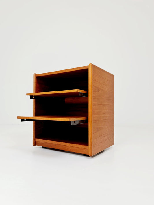 Mid century Solid Danish teak hallway cabinet, Record cabinet By Kai Kristiansen For Vildbjerg 1970s