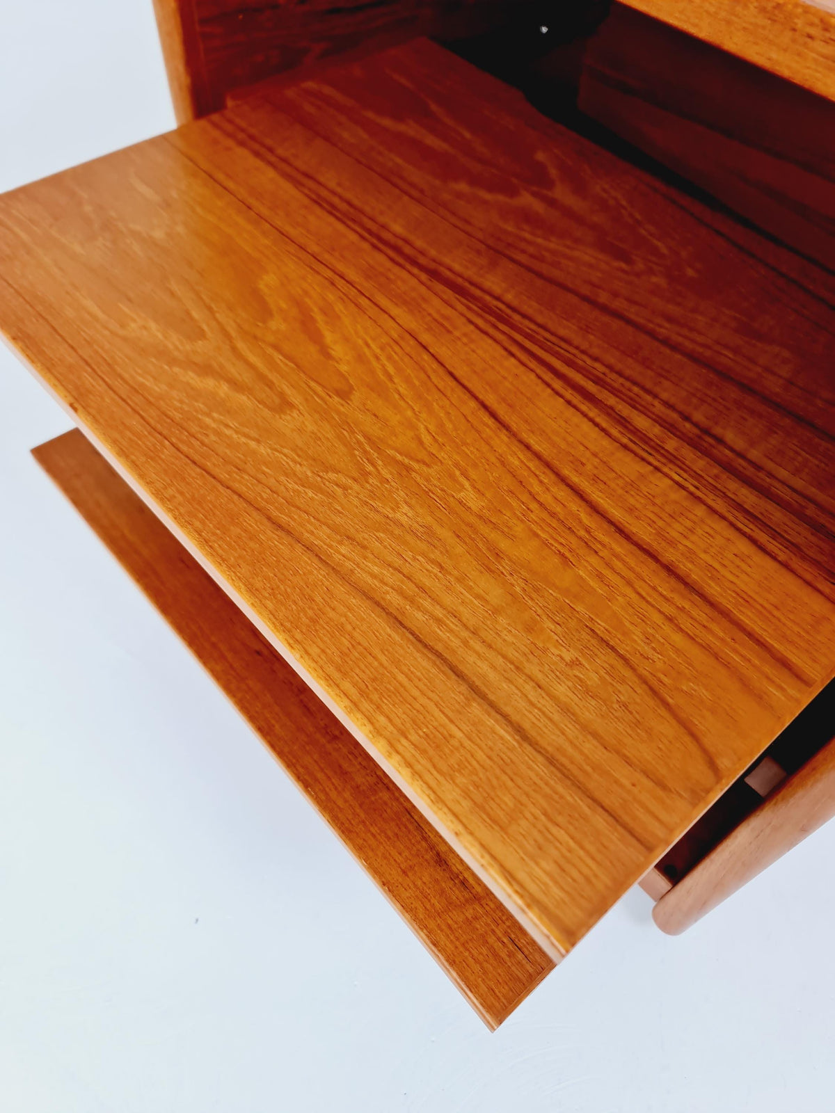 Mid century Solid Danish teak hallway cabinet, Record cabinet By Kai Kristiansen For Vildbjerg 1970s
