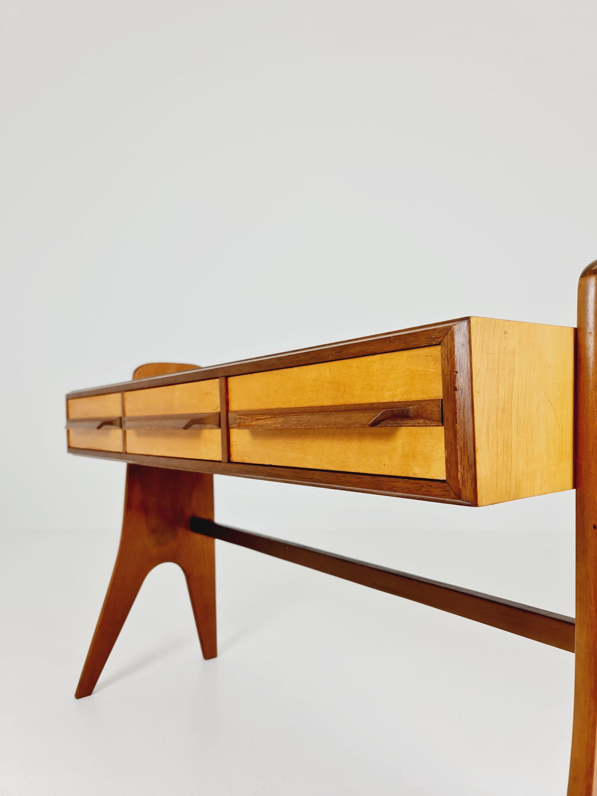 Rare German mid-century Ash and Walnut sideboard /Make up Table By Karl Nothelfer , 1950s