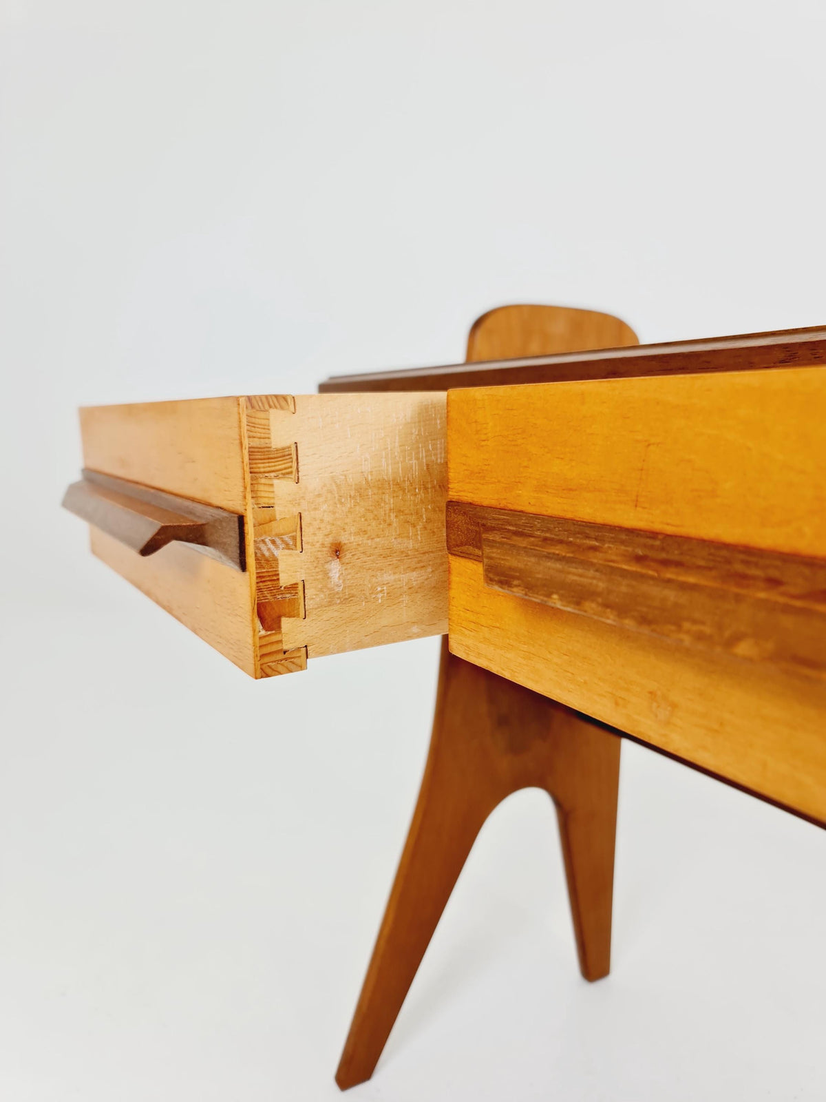 Rare German mid-century Ash and Walnut sideboard /Make up Table By Karl Nothelfer , 1950s