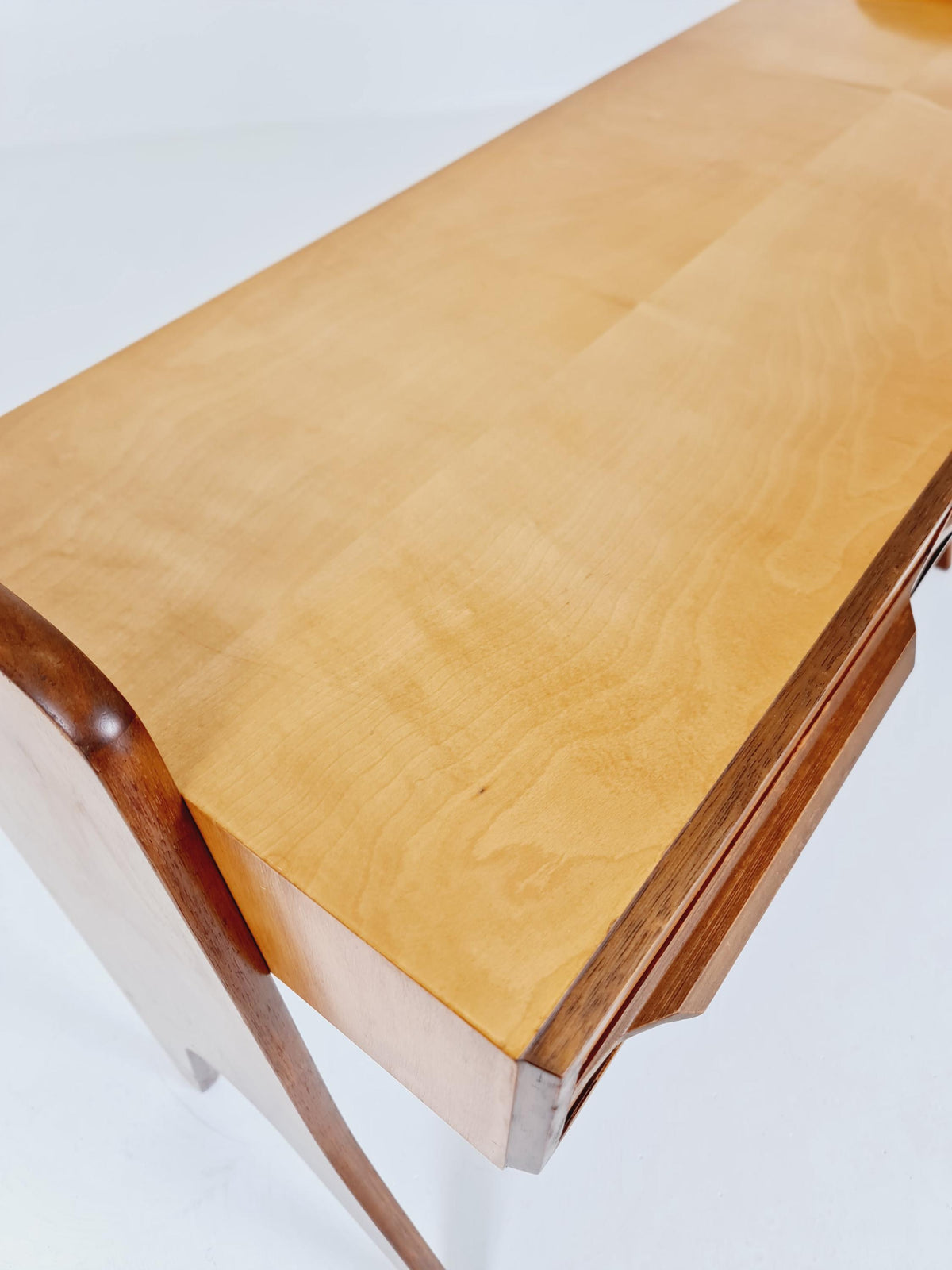 Rare German mid-century Ash and Walnut sideboard /Make up Table By Karl Nothelfer , 1950s
