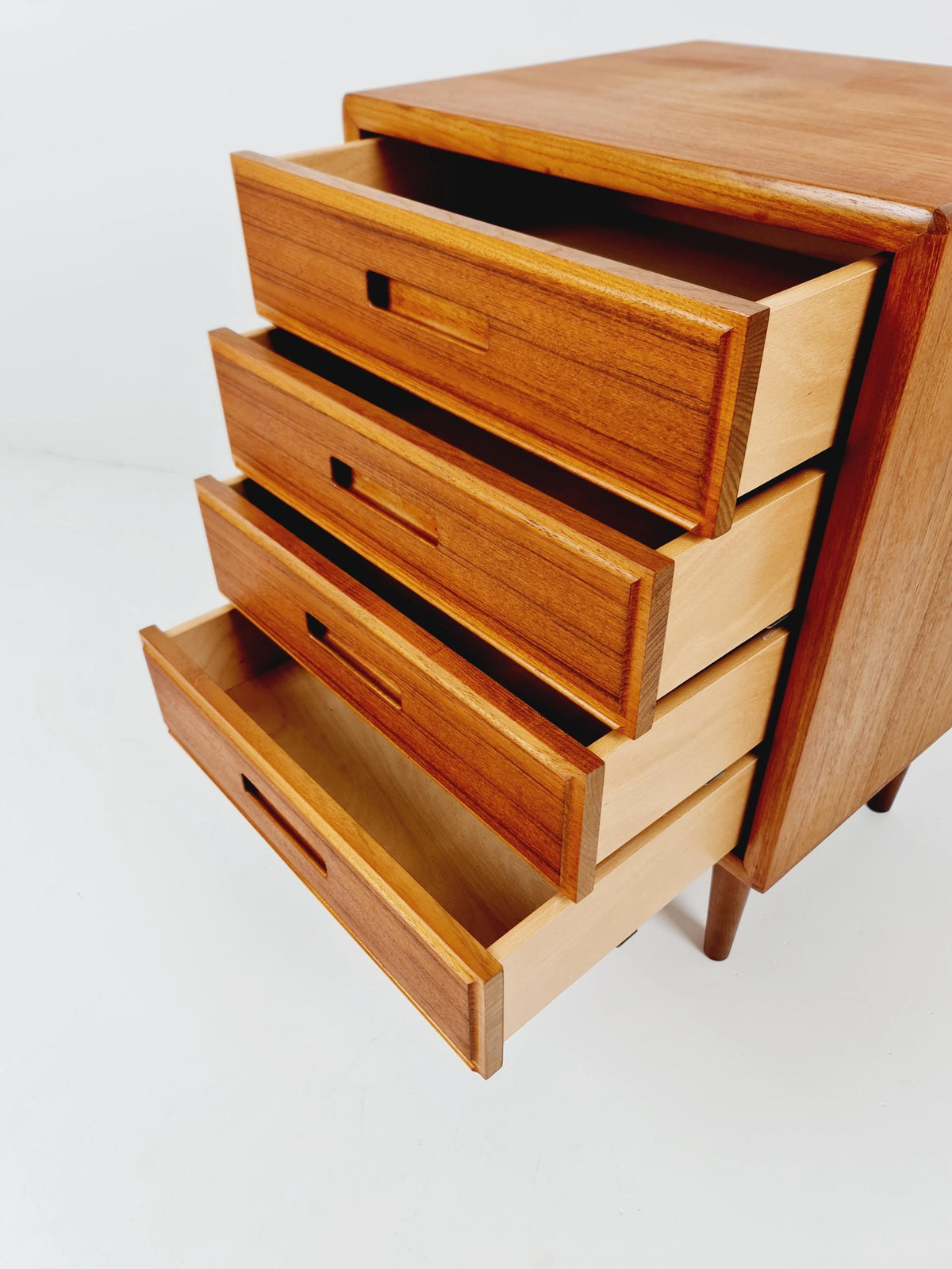 Midcentury danish teak chest of drawers, 4 drawers, 1960s