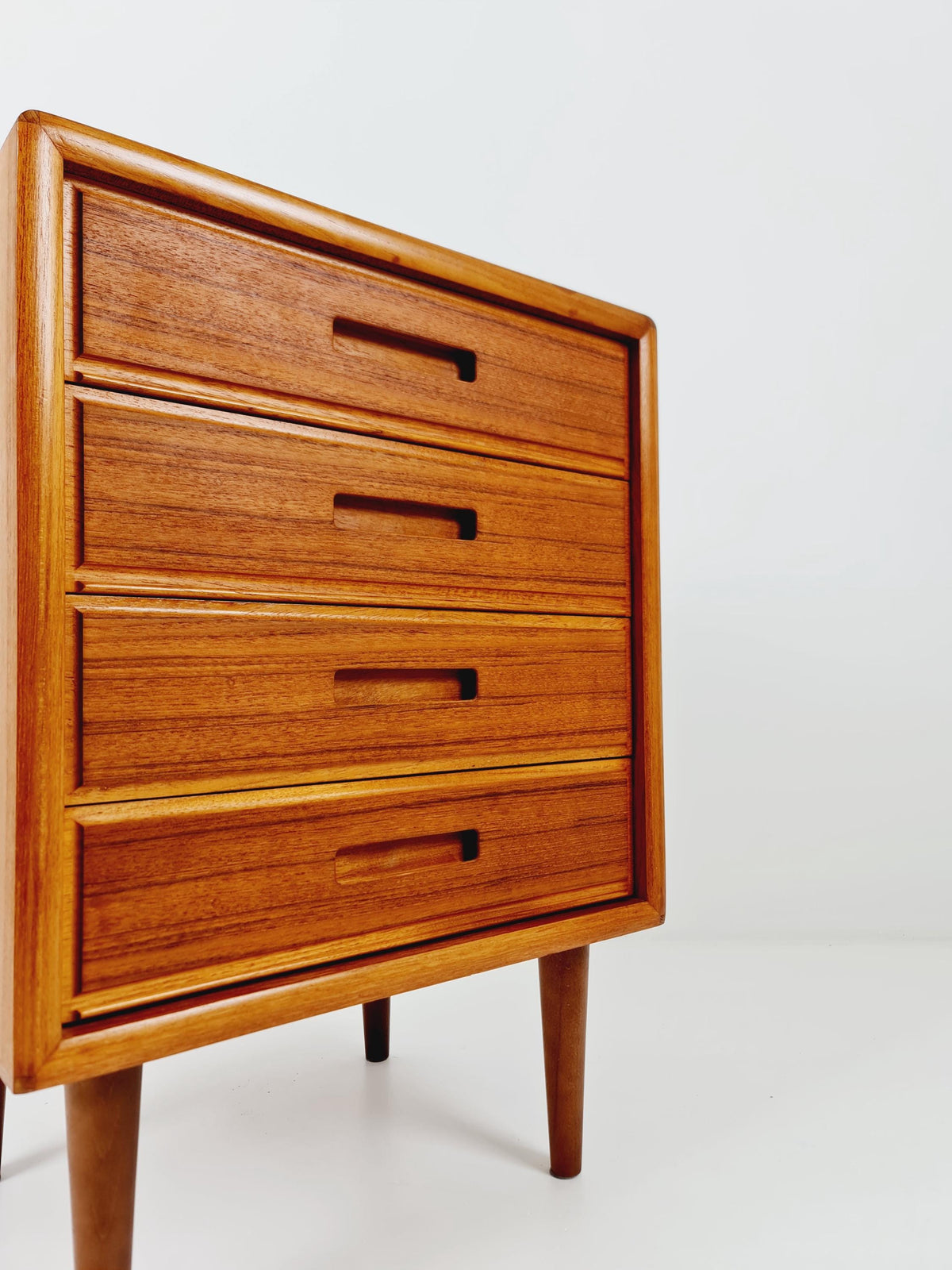 Midcentury danish teak chest of drawers, 4 drawers, 1960s