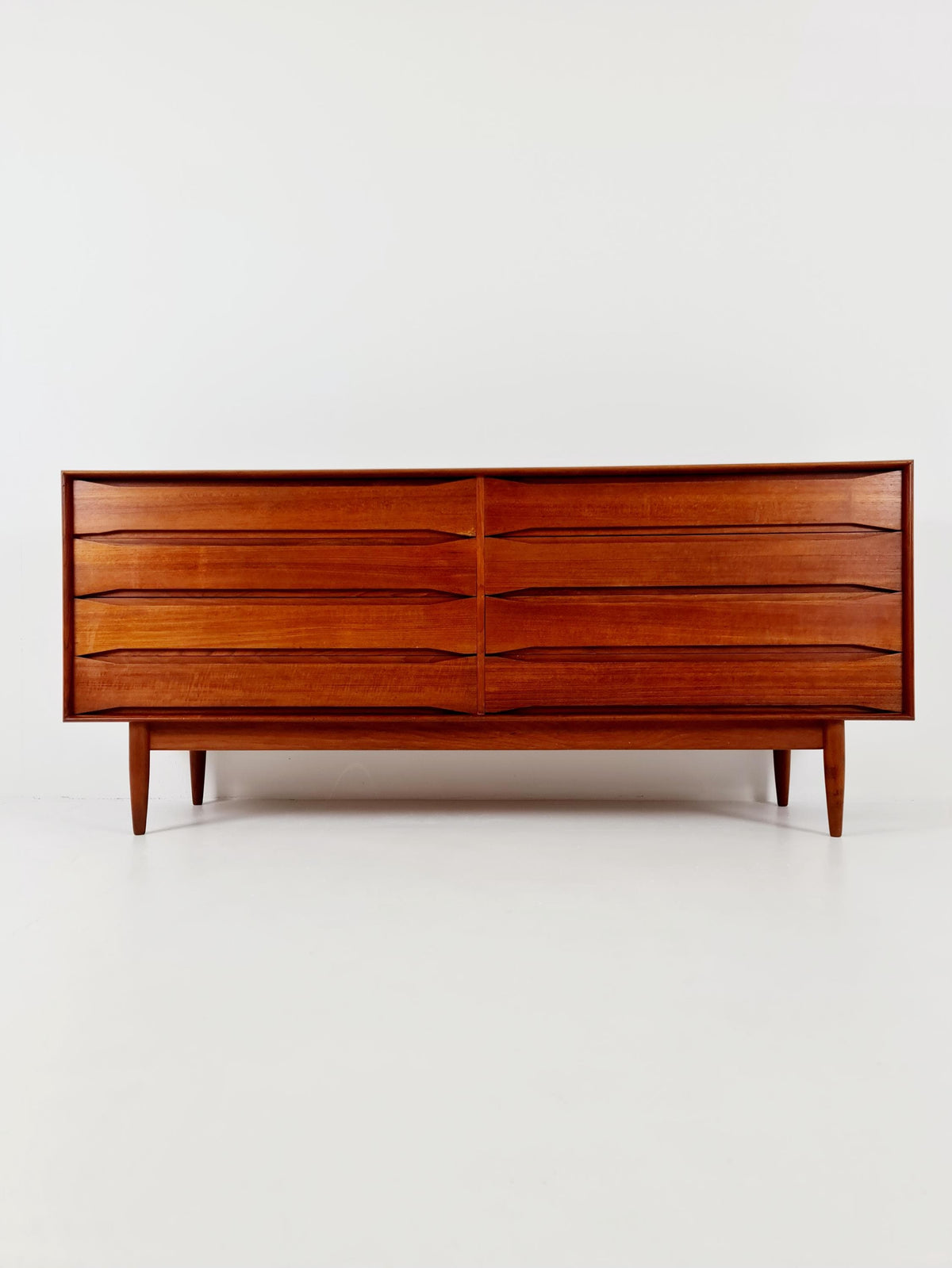 Rare Vintage Mid century Danish Sideboard 8 Drawers by Johannes Aasbjerg 1960s