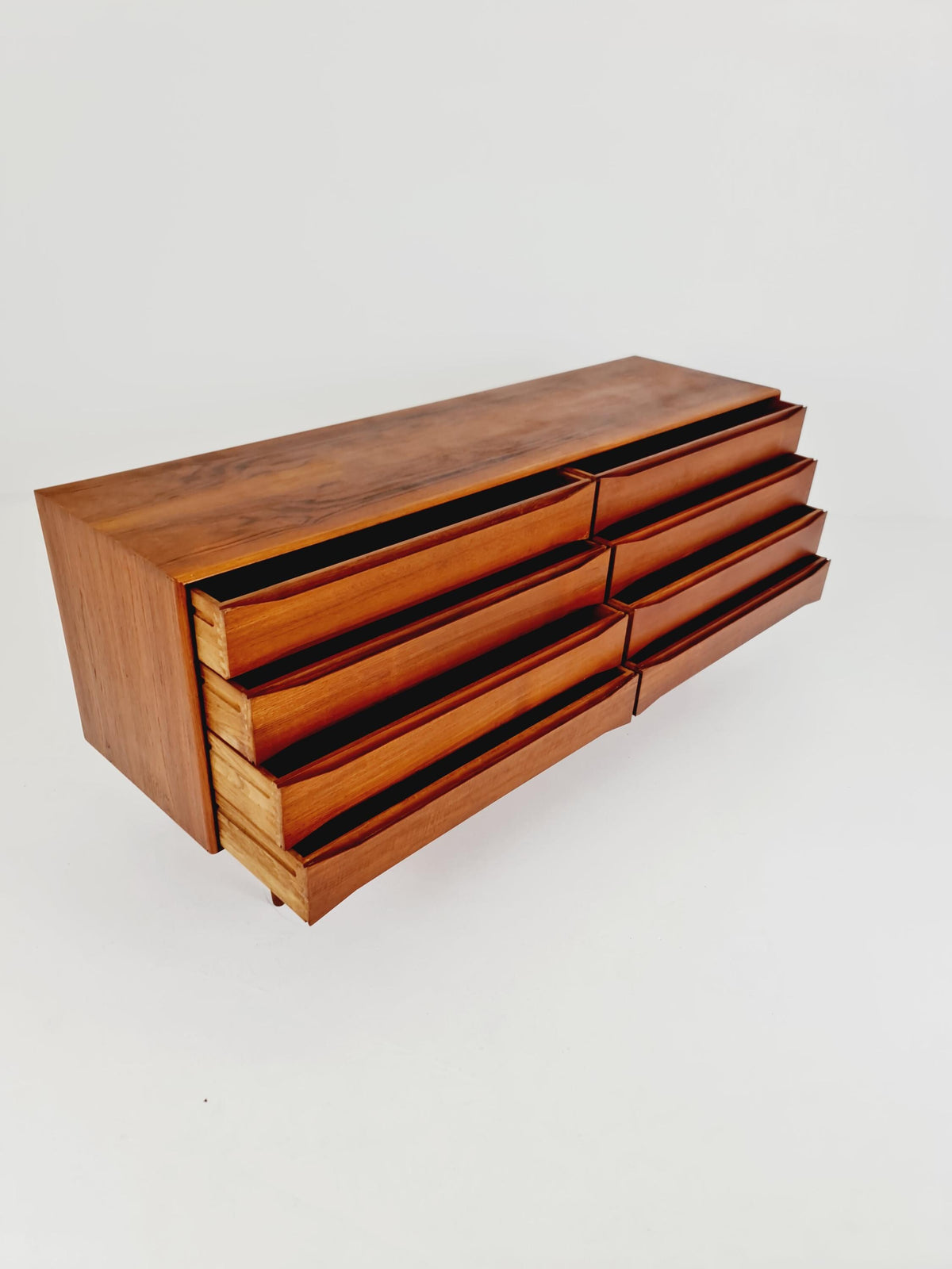 Rare Vintage Mid century Danish Sideboard 8 Drawers by Johannes Aasbjerg 1960s