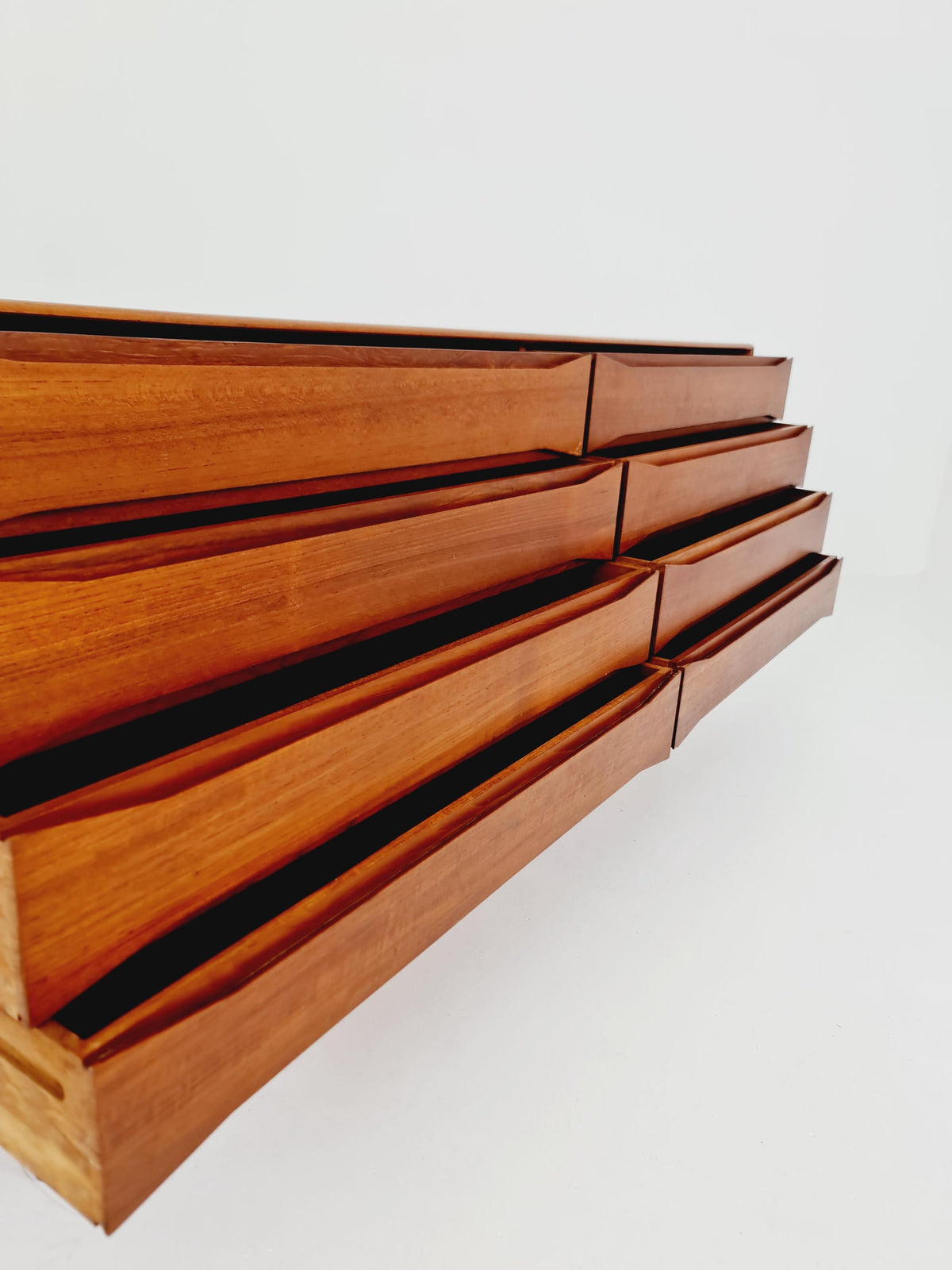 Rare Vintage Mid century Danish Sideboard 8 Drawers by Johannes Aasbjerg 1960s