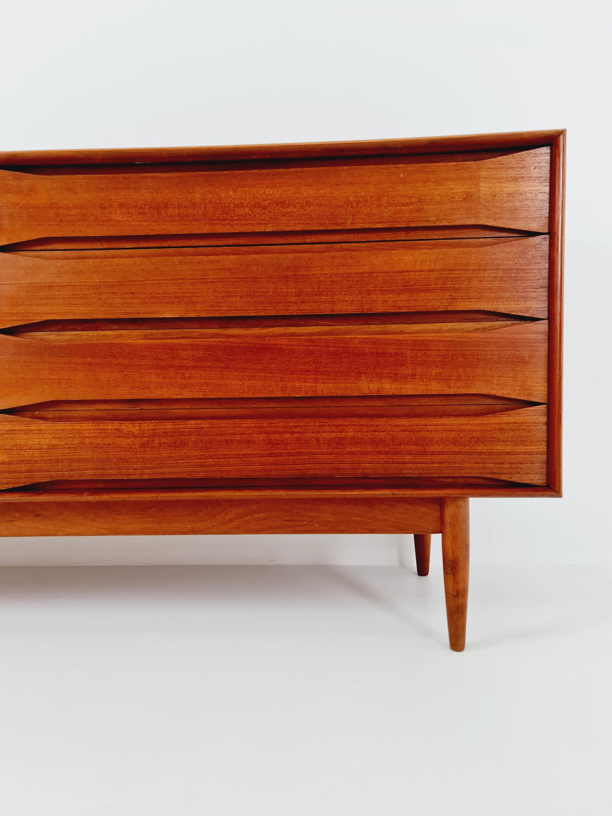 Rare Vintage Mid century Danish Sideboard 8 Drawers by Johannes Aasbjerg 1960s