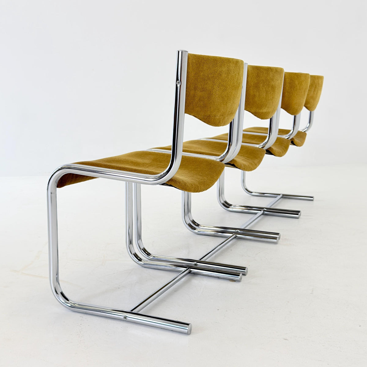 Set of 4 Mid Century Bauhaus Cantilever Dining Chairs, 1980s Germany