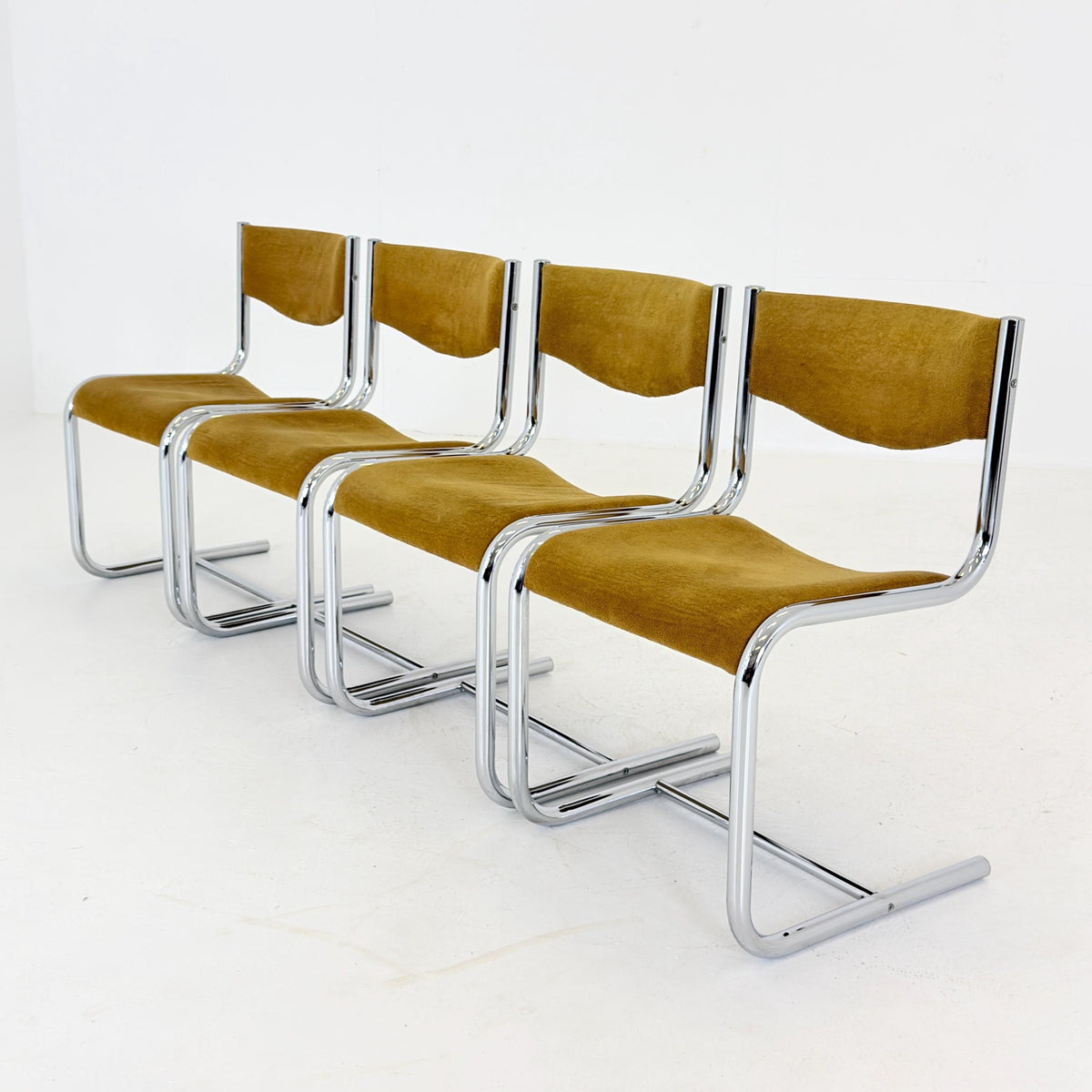 Set of 4 Mid Century Bauhaus Cantilever Dining Chairs, 1980s Germany