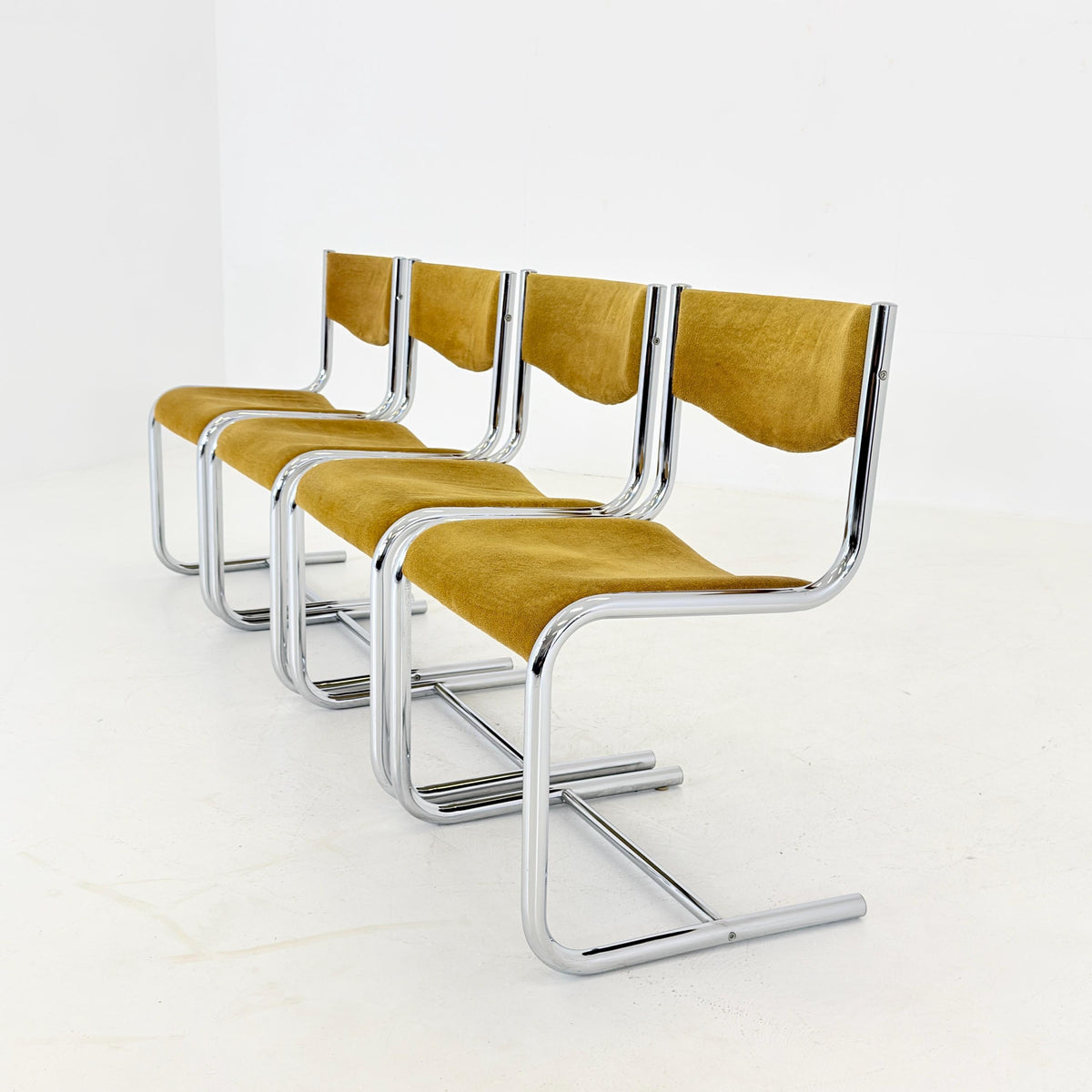 Set of 4 Mid Century Bauhaus Cantilever Dining Chairs, 1980s Germany