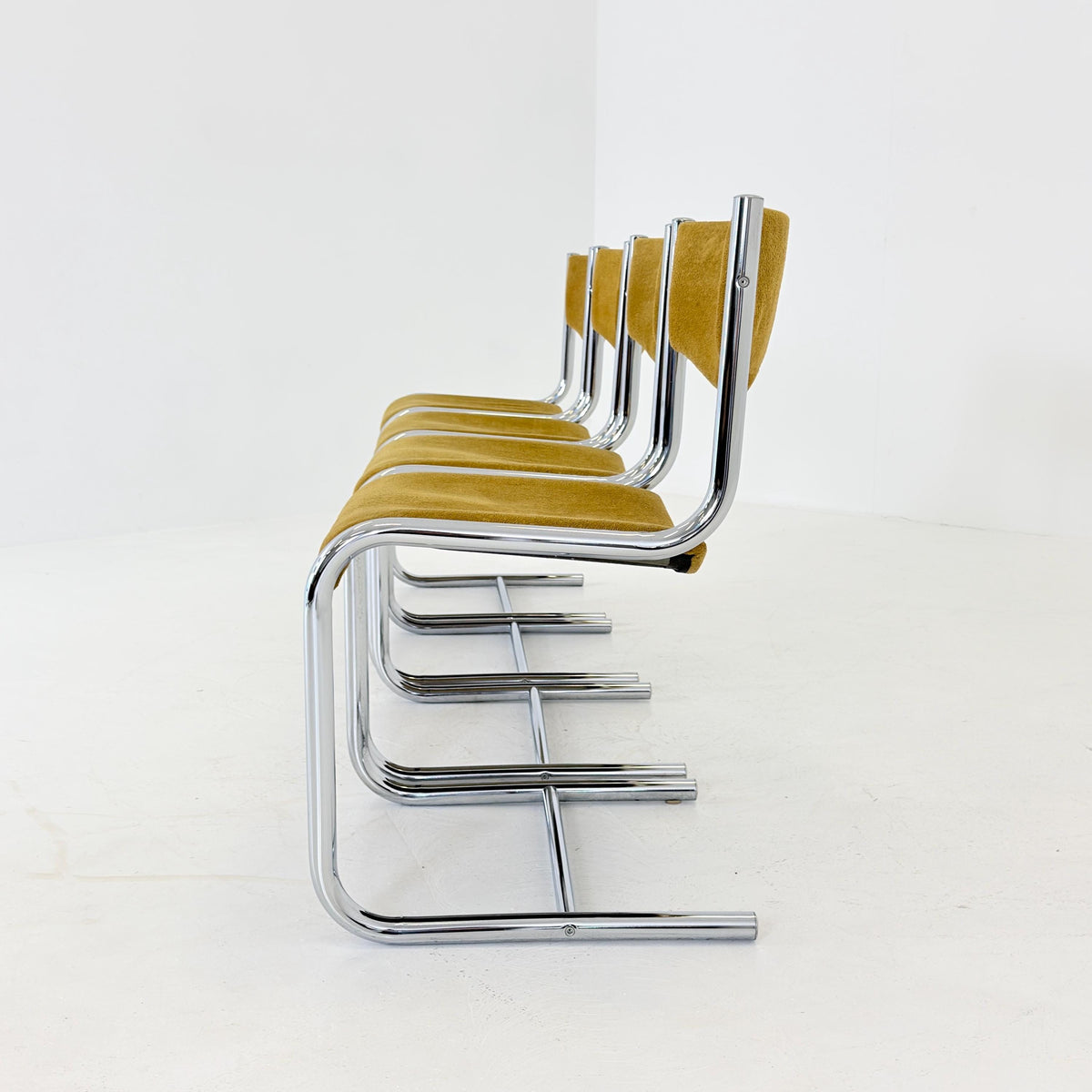 Mid Century Dining Set, Table & 4 Cantilever Chairs, Huwa-Spiegel Parsol 1980s Germany