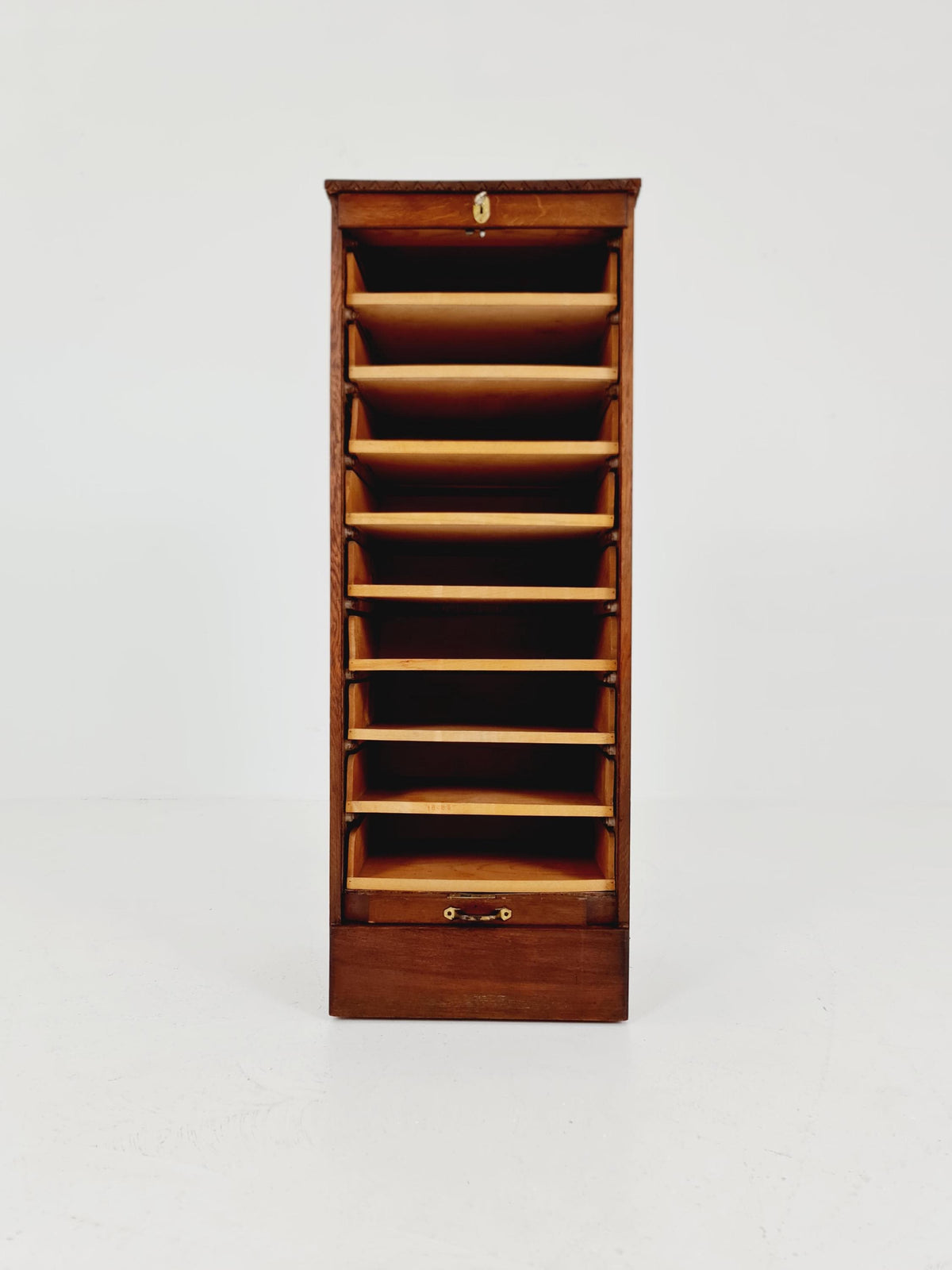 Bauhaus German roll document cabinet in walnut Wood , 1930s