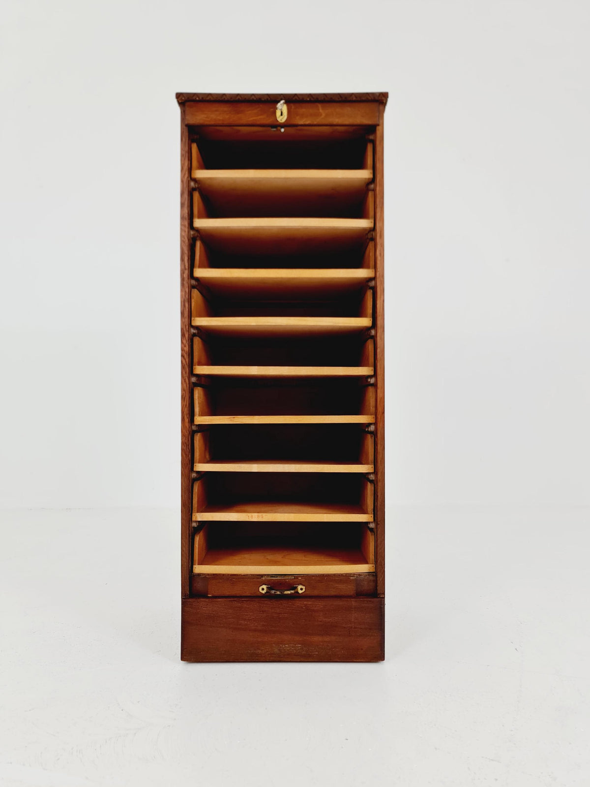 Bauhaus German roll document cabinet in walnut Wood , 1930s
