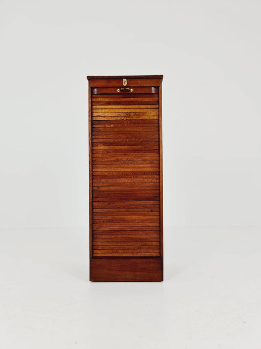 Bauhaus German roll document cabinet in walnut Wood , 1930s