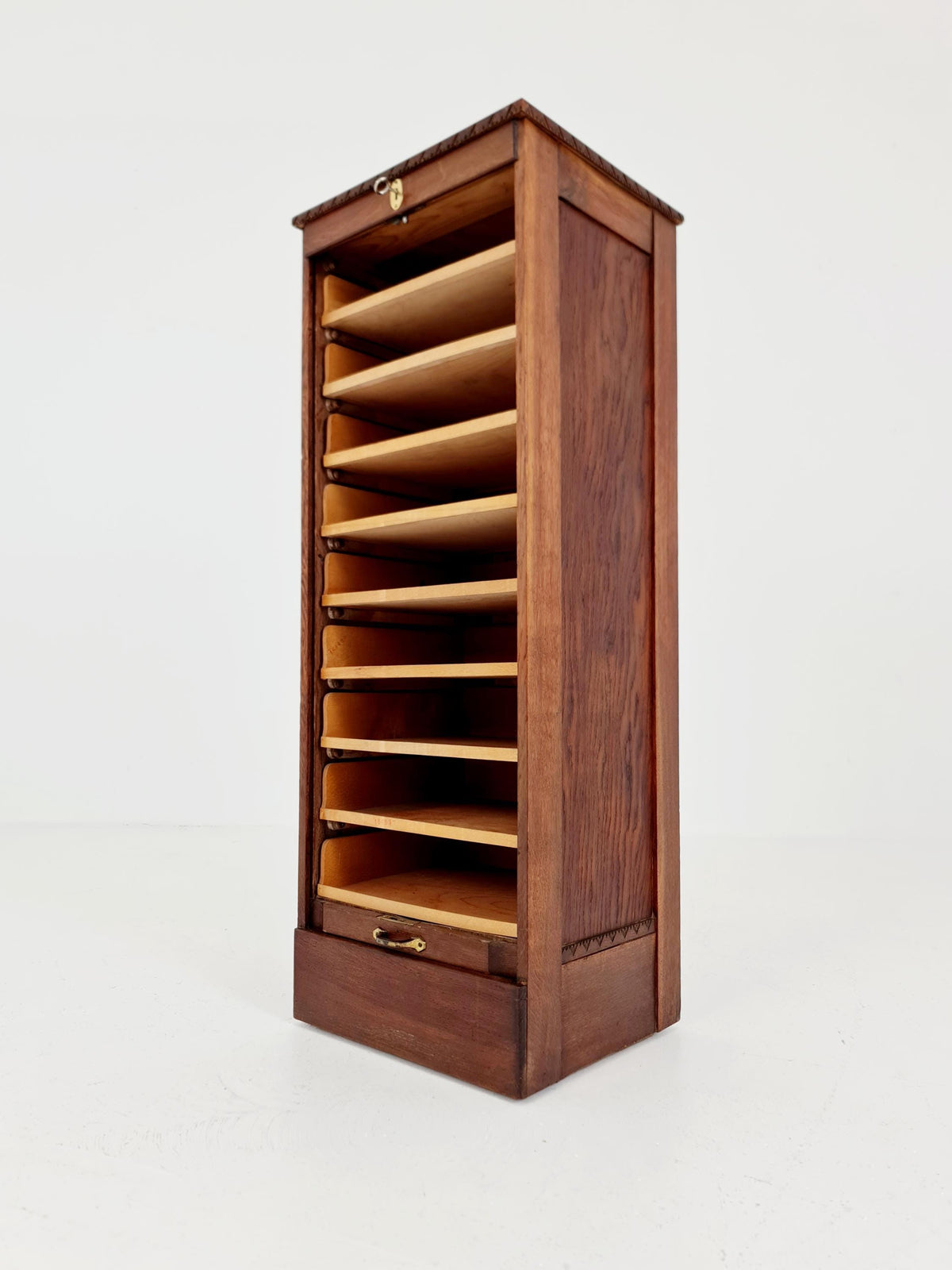Bauhaus German roll document cabinet in walnut Wood , 1930s