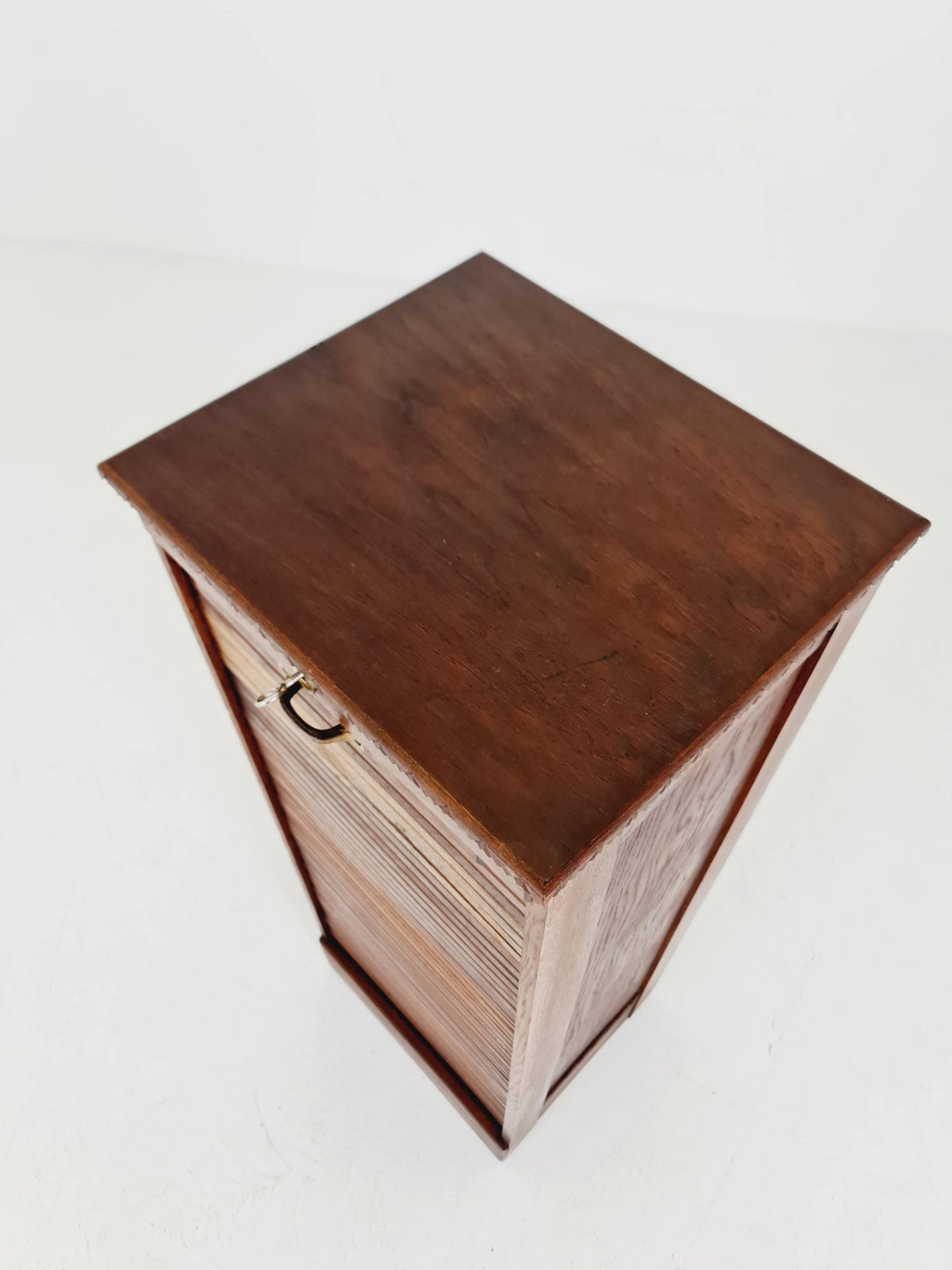 Bauhaus German roll document cabinet in walnut Wood , 1930s