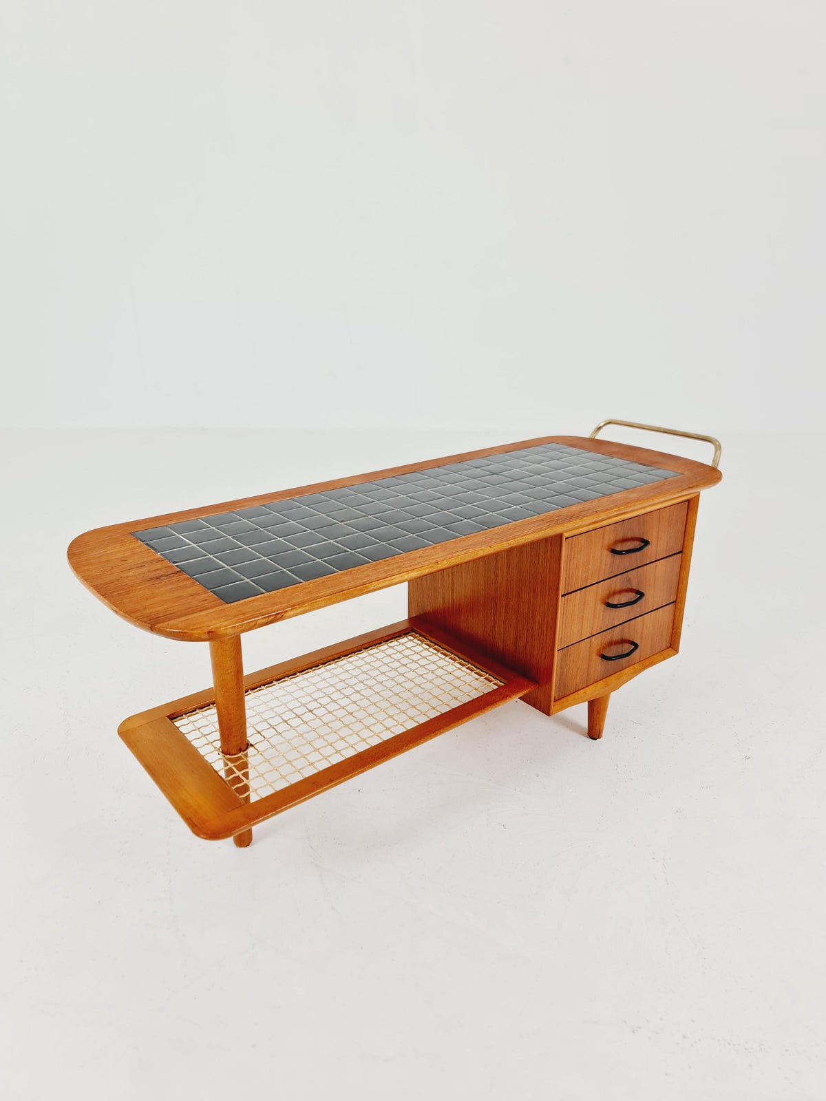 Midcentury Scandinavian Teak vintage Side table ceramic / hallway/ Night stand, 1960s