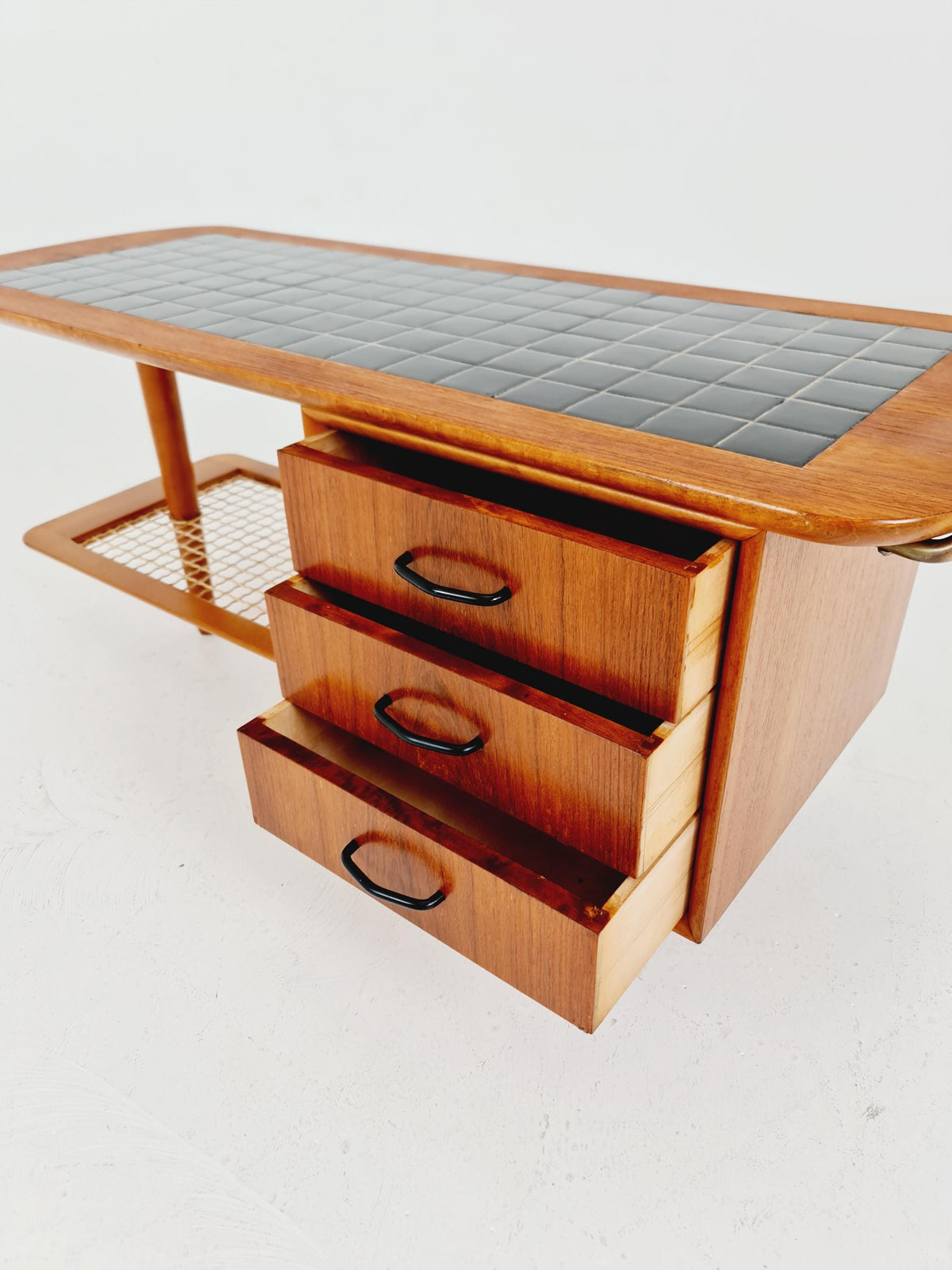 Midcentury Scandinavian Teak vintage Side table ceramic / hallway/ Night stand, 1960s