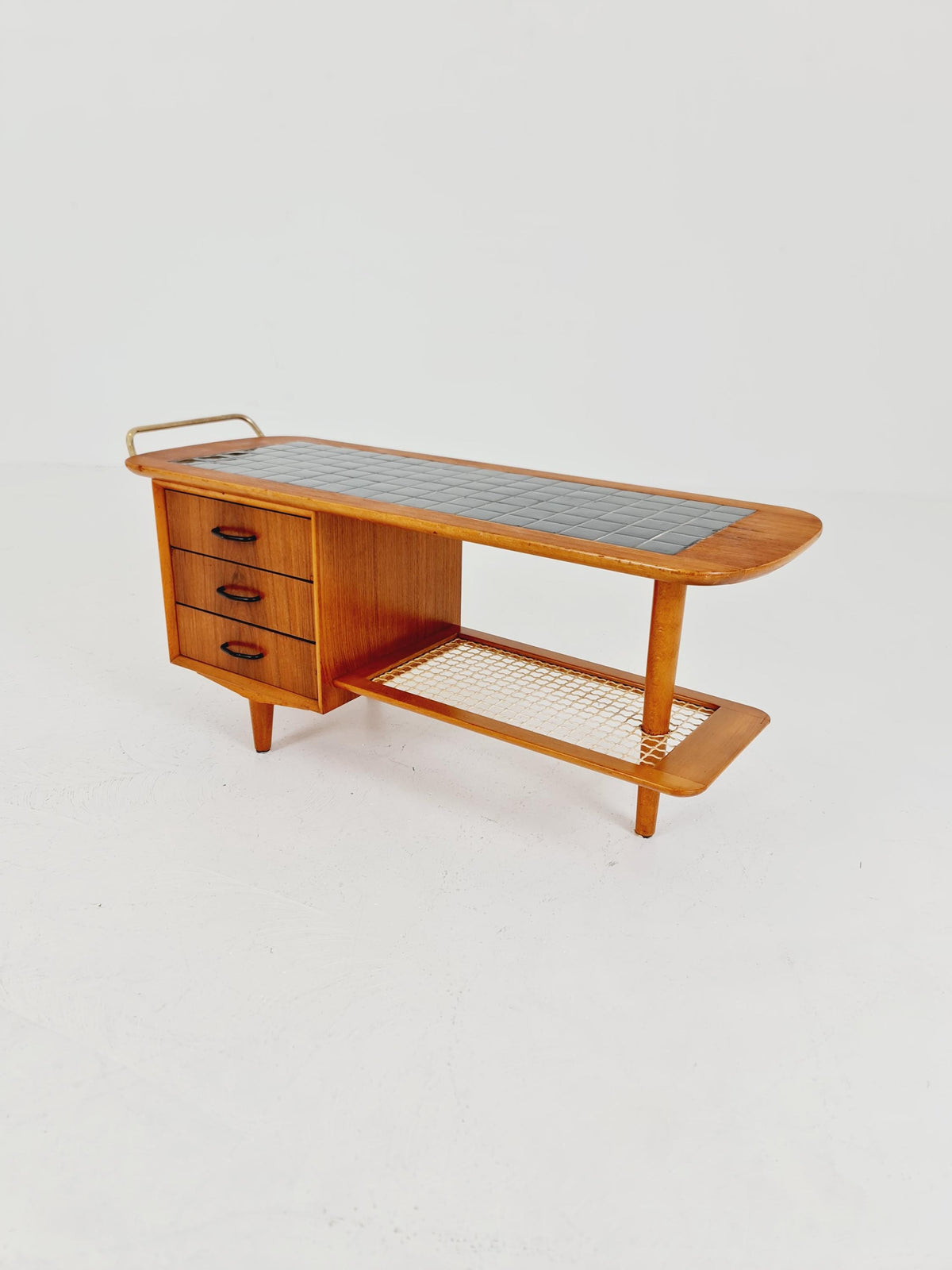 Midcentury Scandinavian Teak vintage Side table ceramic / hallway/ Night stand, 1960s