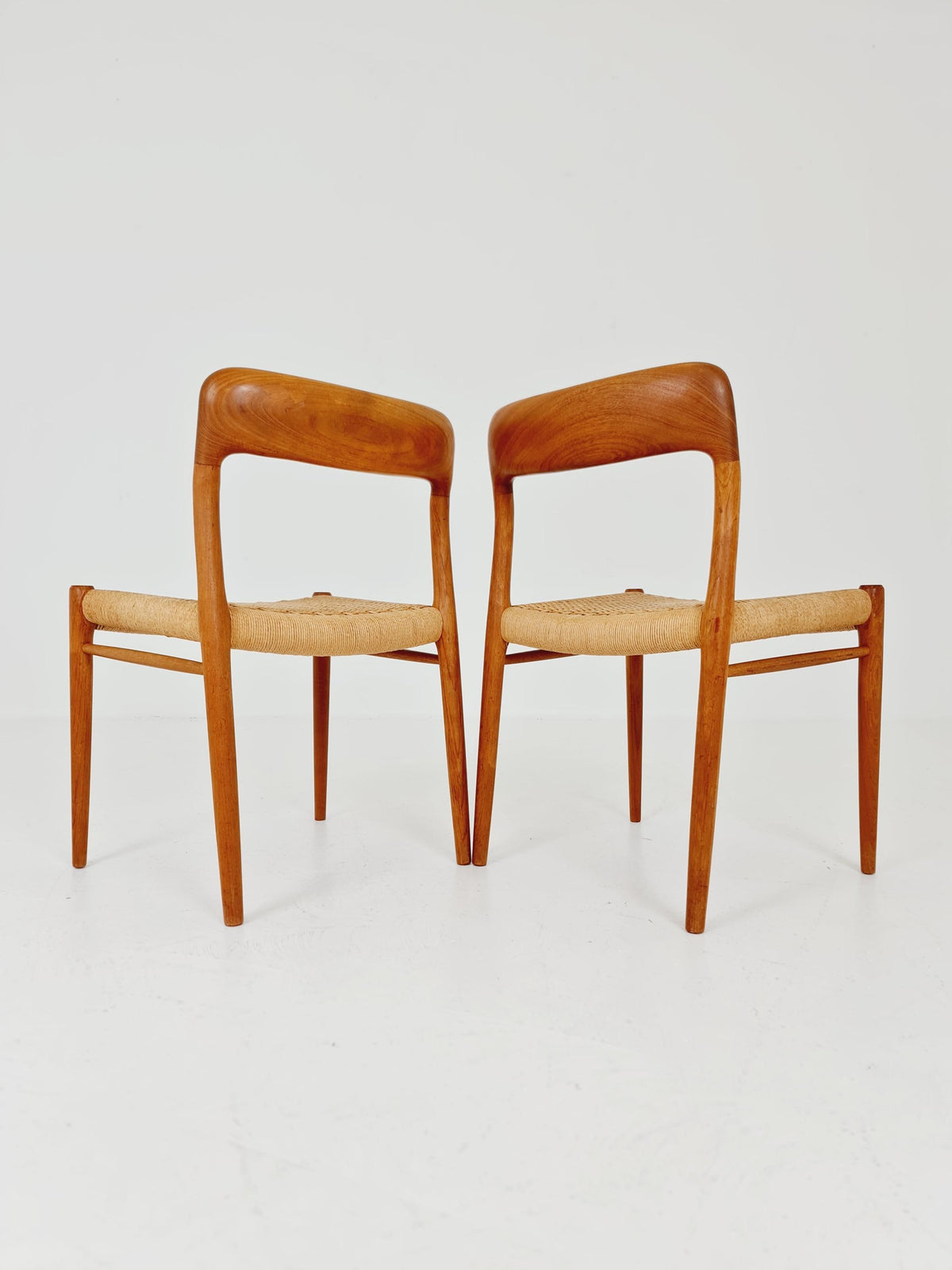 Mid Century Danish Teak Dining Chair Niels O.Moller, 1960s model 75 Set of 2