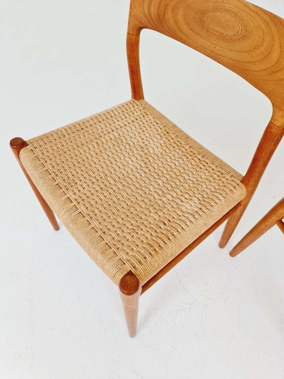 Mid Century Danish Teak Dining Chair Niels O.Moller, 1960s model 75 Set of 2