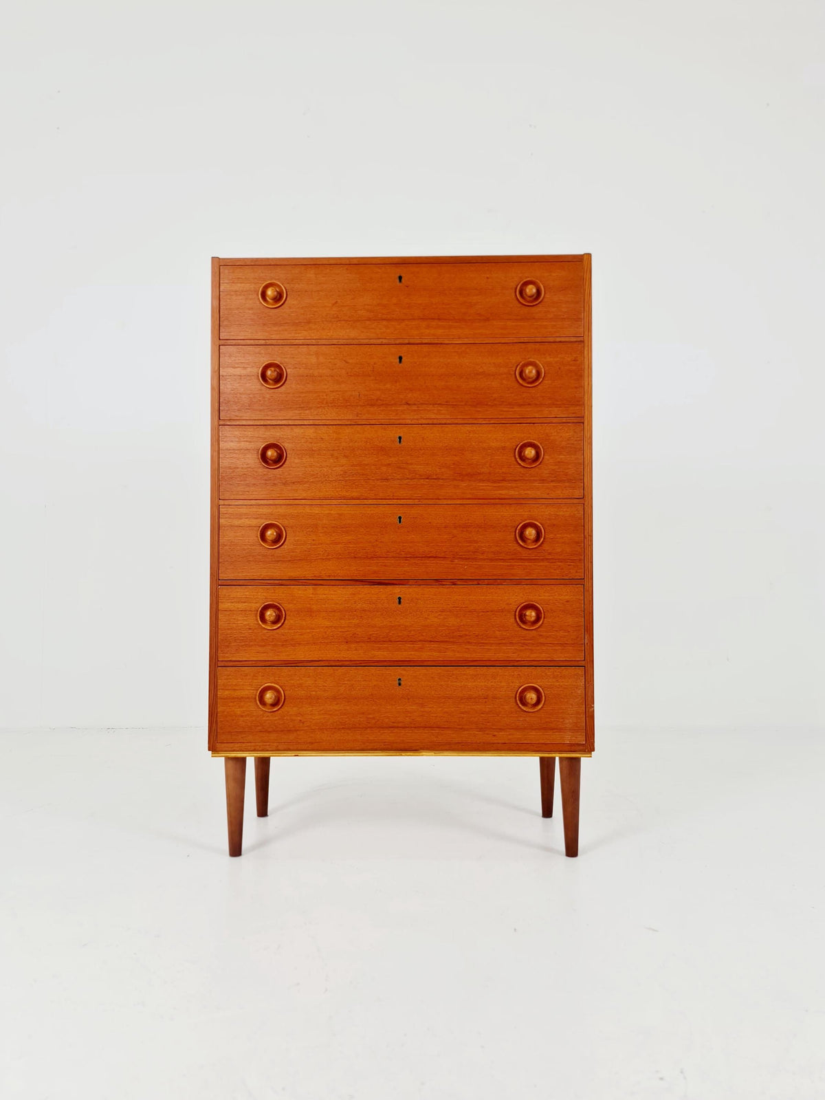 Midcentury danish design chest of drawers / drawer dresser /6 drawers cabinet By Ejsing Möbelfabrik 1960s