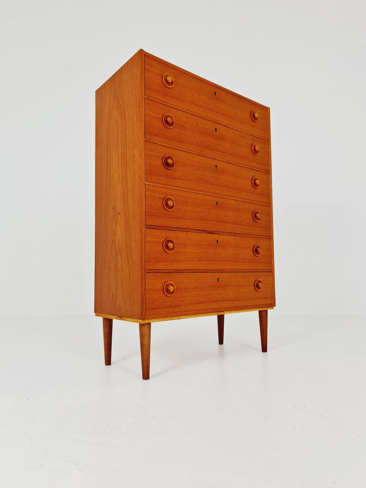Midcentury danish design chest of drawers / drawer dresser /6 drawers cabinet By Ejsing Möbelfabrik 1960s