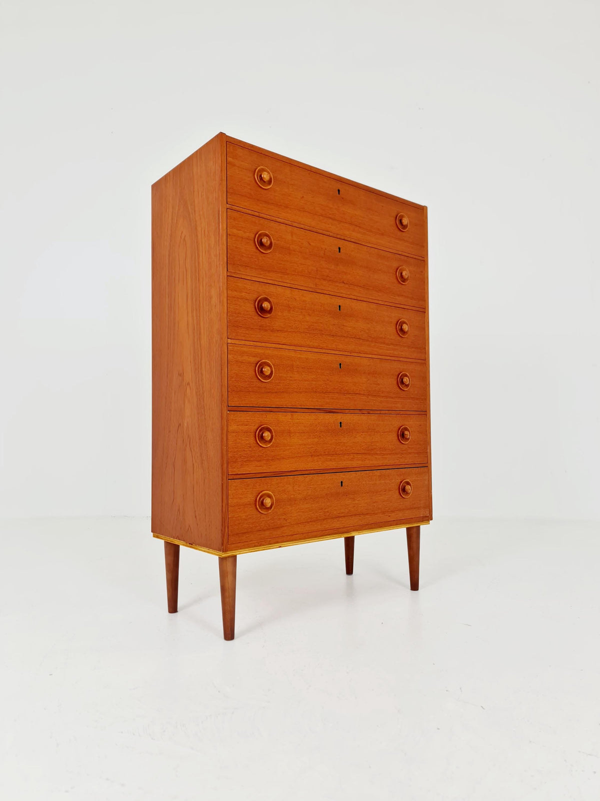 Midcentury danish design chest of drawers / drawer dresser /6 drawers cabinet By Ejsing Möbelfabrik 1960s