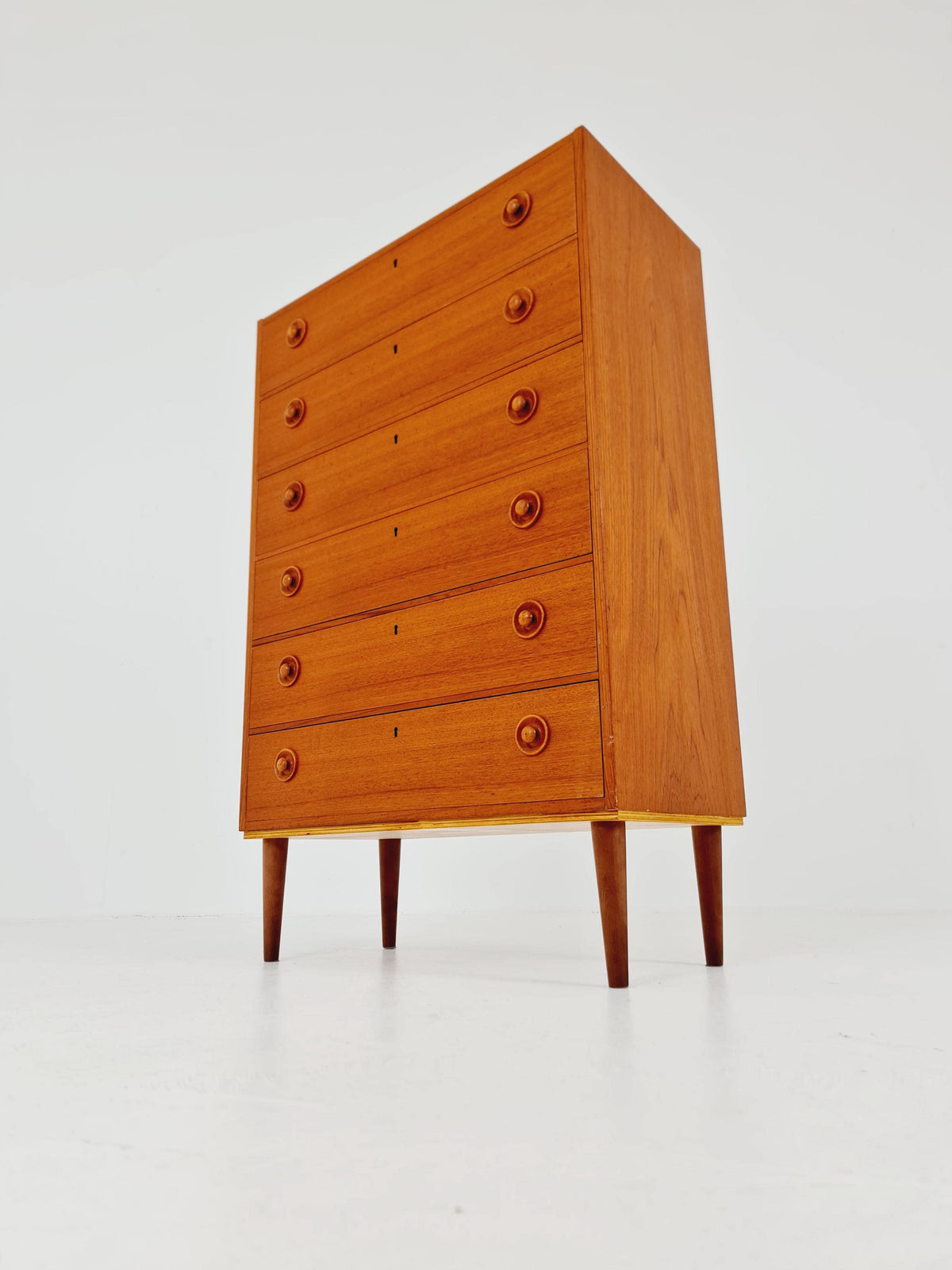 Midcentury danish design chest of drawers / drawer dresser /6 drawers cabinet By Ejsing Möbelfabrik 1960s
