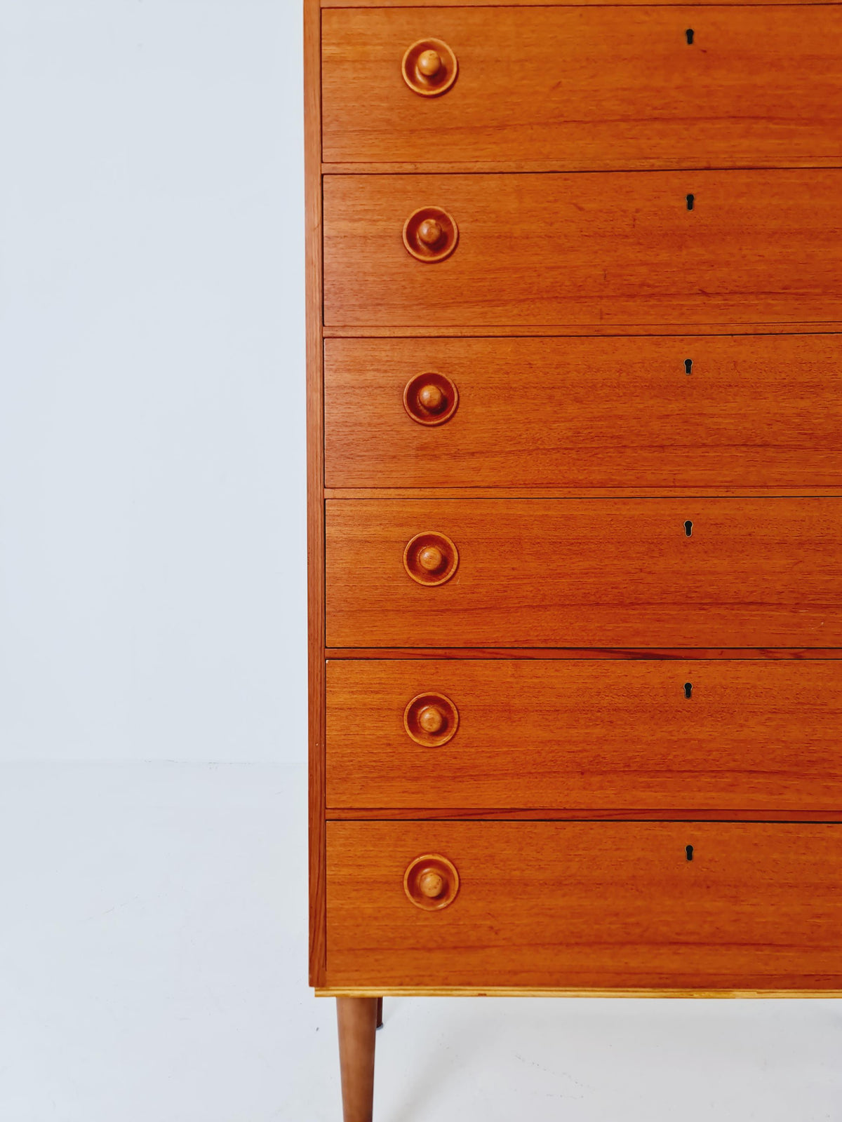 Midcentury danish design chest of drawers / drawer dresser /6 drawers cabinet By Ejsing Möbelfabrik 1960s
