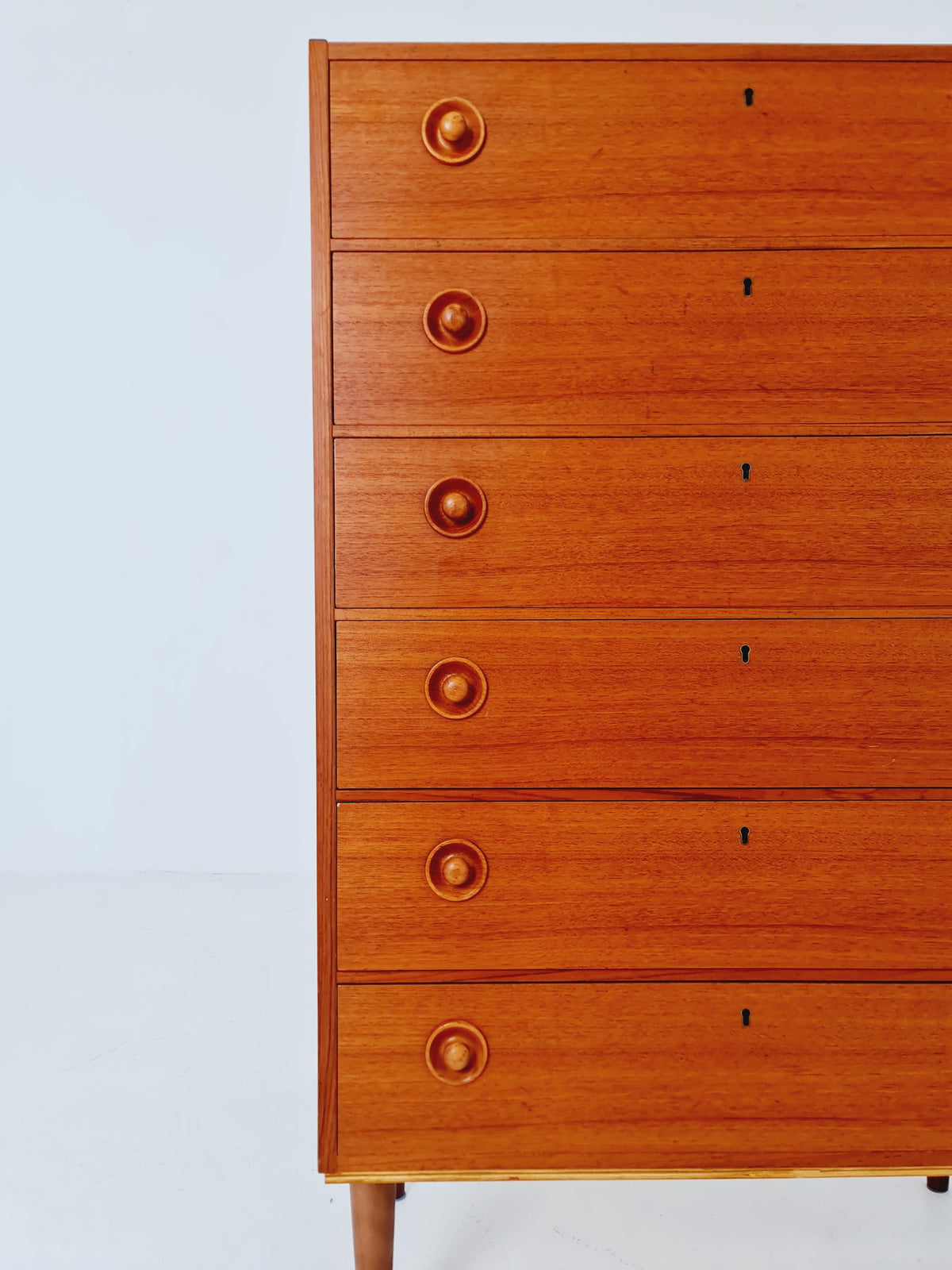 Midcentury danish design chest of drawers / drawer dresser /6 drawers cabinet By Ejsing Möbelfabrik 1960s