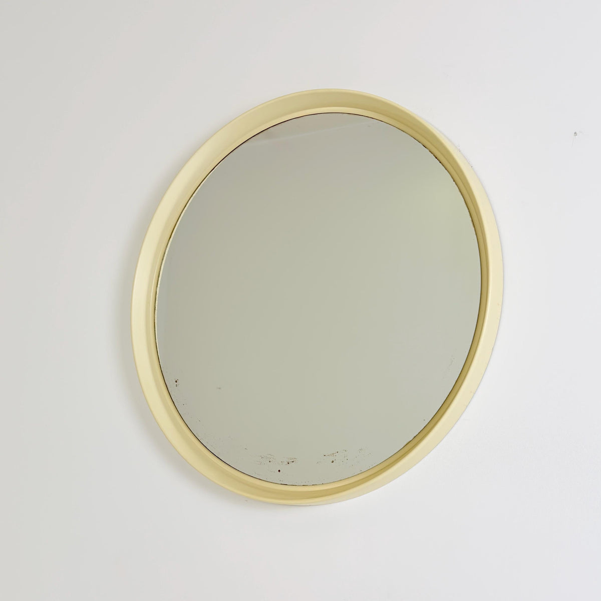 Space Age Mid-Century Round Wall Mirror, 1970s German Modernist Mirror, Vintage Circular Mirror, Retro Wall Decor, Germany