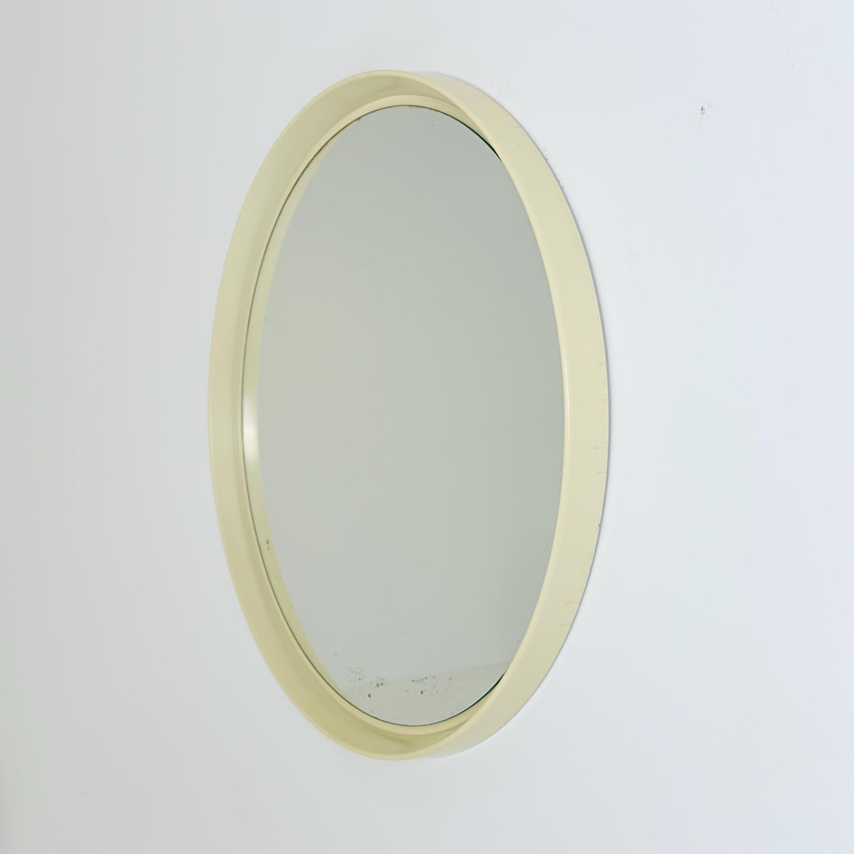 Space Age Mid-Century Round Wall Mirror, 1970s German Modernist Mirror, Vintage Circular Mirror, Retro Wall Decor, Germany
