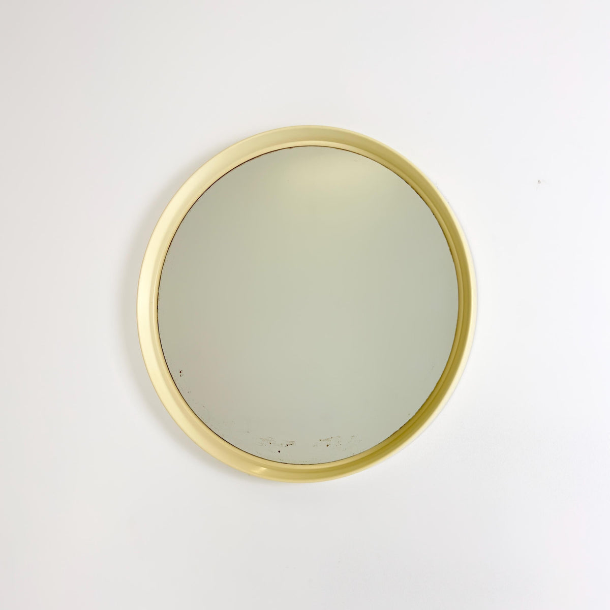 Space Age Mid-Century Round Wall Mirror, 1970s German Modernist Mirror, Vintage Circular Mirror, Retro Wall Decor, Germany