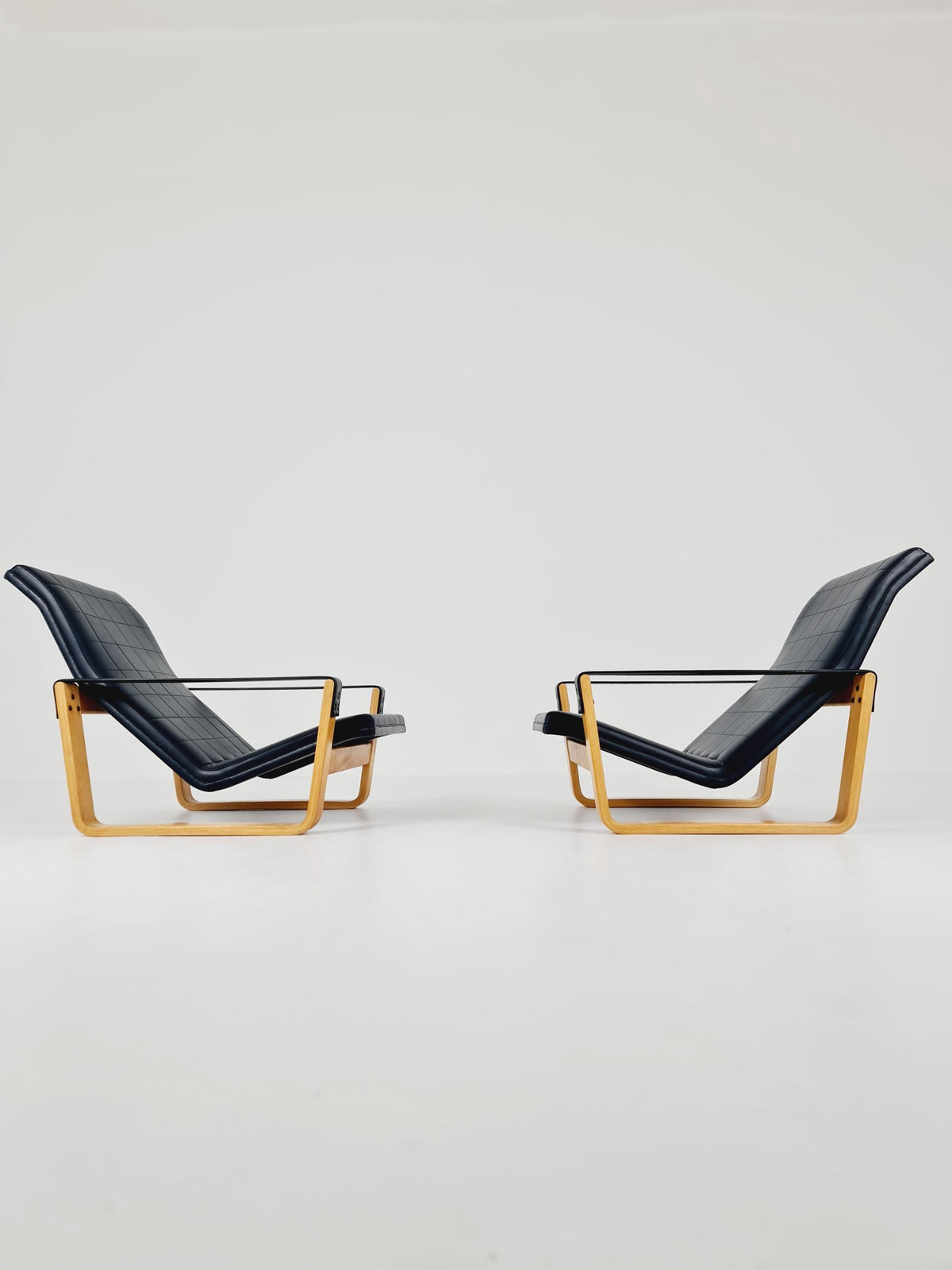 Rare Mid century Pulkka Armchairs By Ilmari Lappalainen for Asko Norway 1970s Set of 2