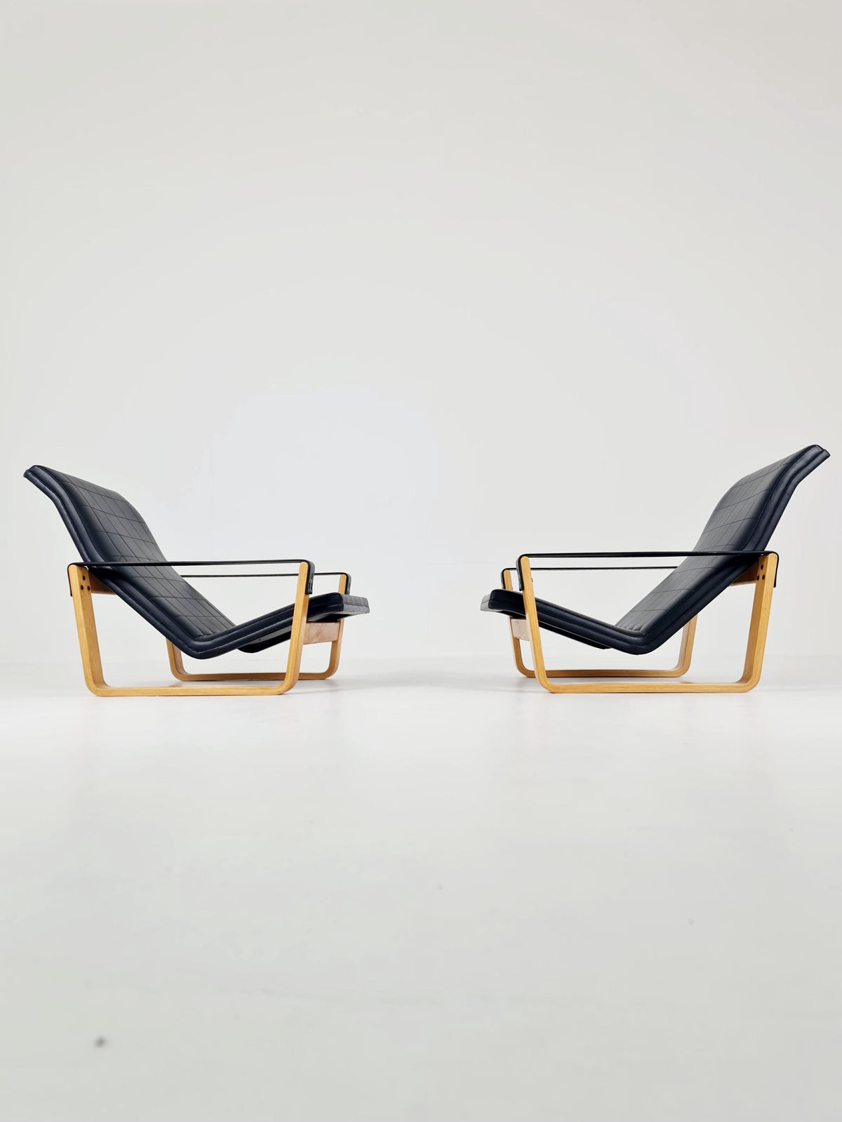 Rare Mid century Pulkka Armchairs By Ilmari Lappalainen for Asko Norway 1970s Set of 2