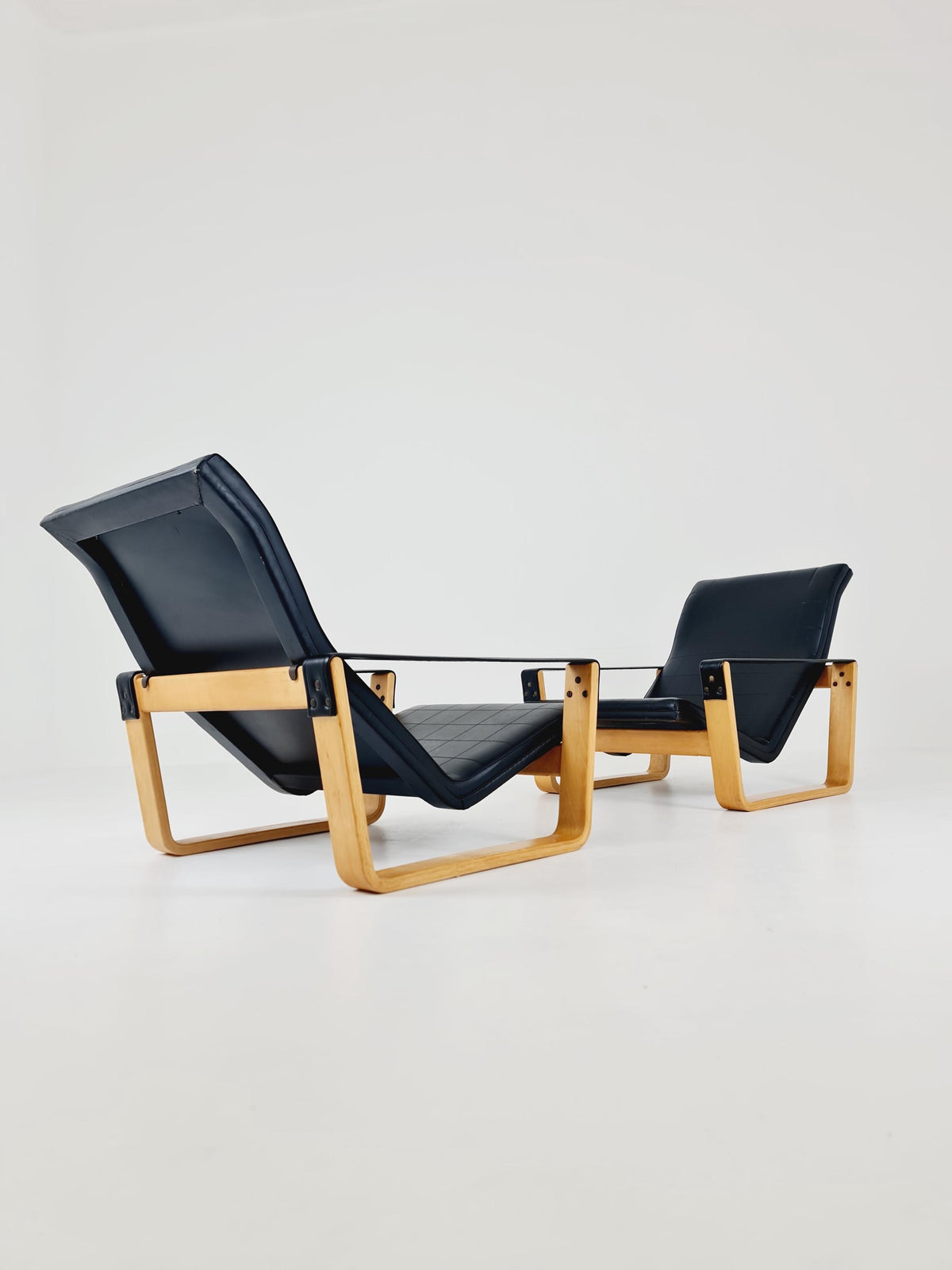 Rare Mid century Pulkka Armchairs By Ilmari Lappalainen for Asko Norway 1970s Set of 2