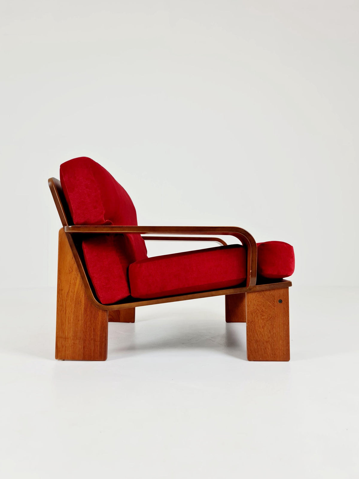 Rare Mid-Century Dansih Modern Teak lounge chair 1970s – Newly Upholstered