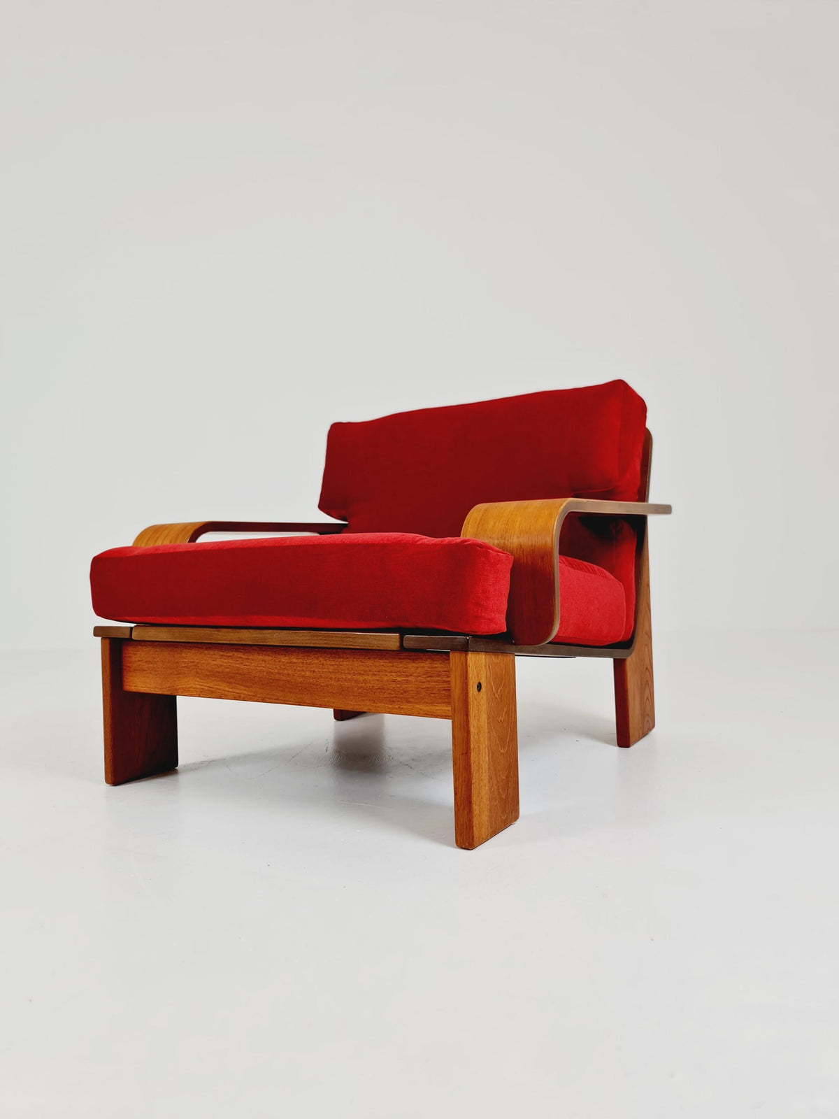 Rare Mid-Century Dansih Modern Teak lounge chair 1970s – Newly Upholstered