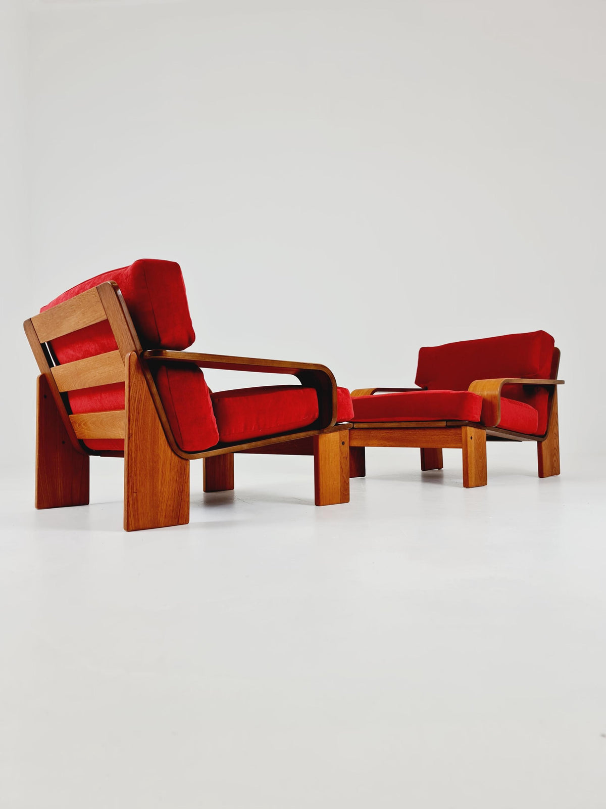 Rare Mid-Century Dansih Modern Teak Set of sofa and 2 lounge chairs 1970s – Newly Upholstered