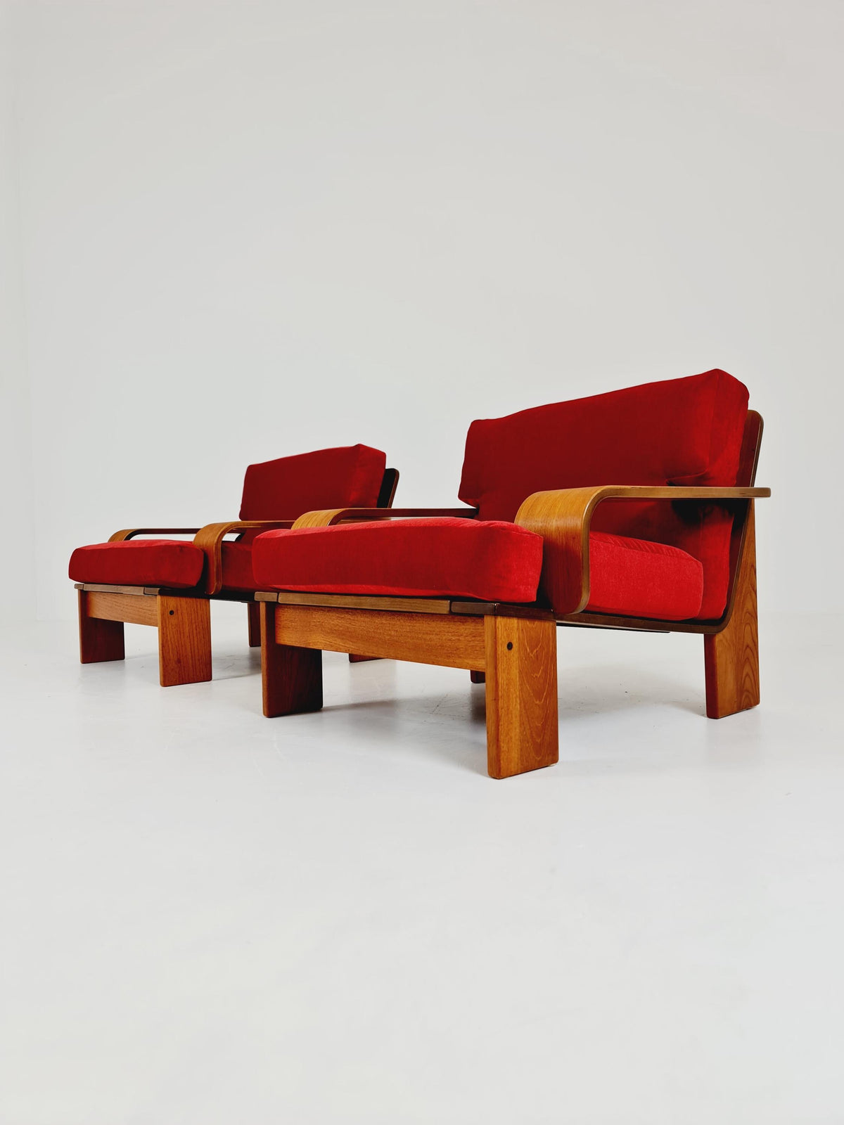 Rare Mid-Century Dansih Modern Teak Set of sofa and 2 lounge chairs 1970s – Newly Upholstered