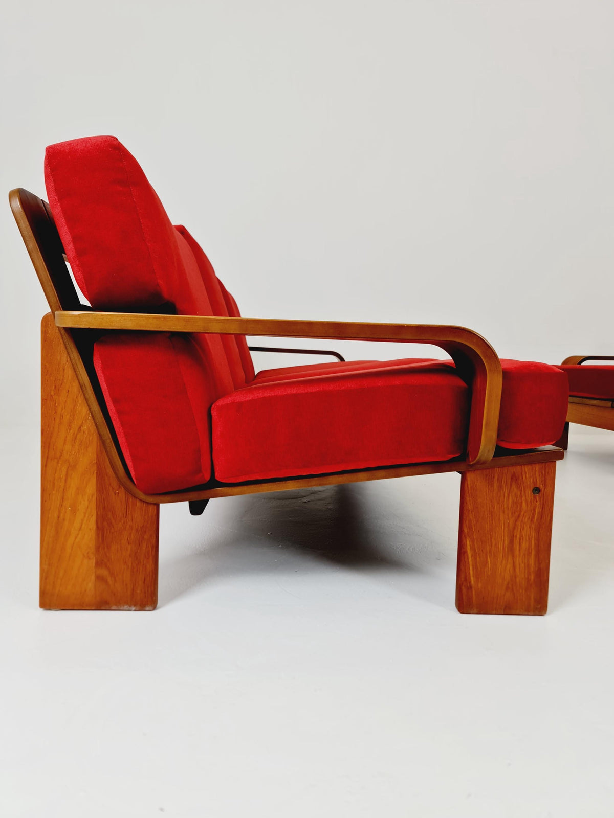Rare Mid-Century Dansih Modern Teak Set of sofa and 2 lounge chairs 1970s – Newly Upholstered