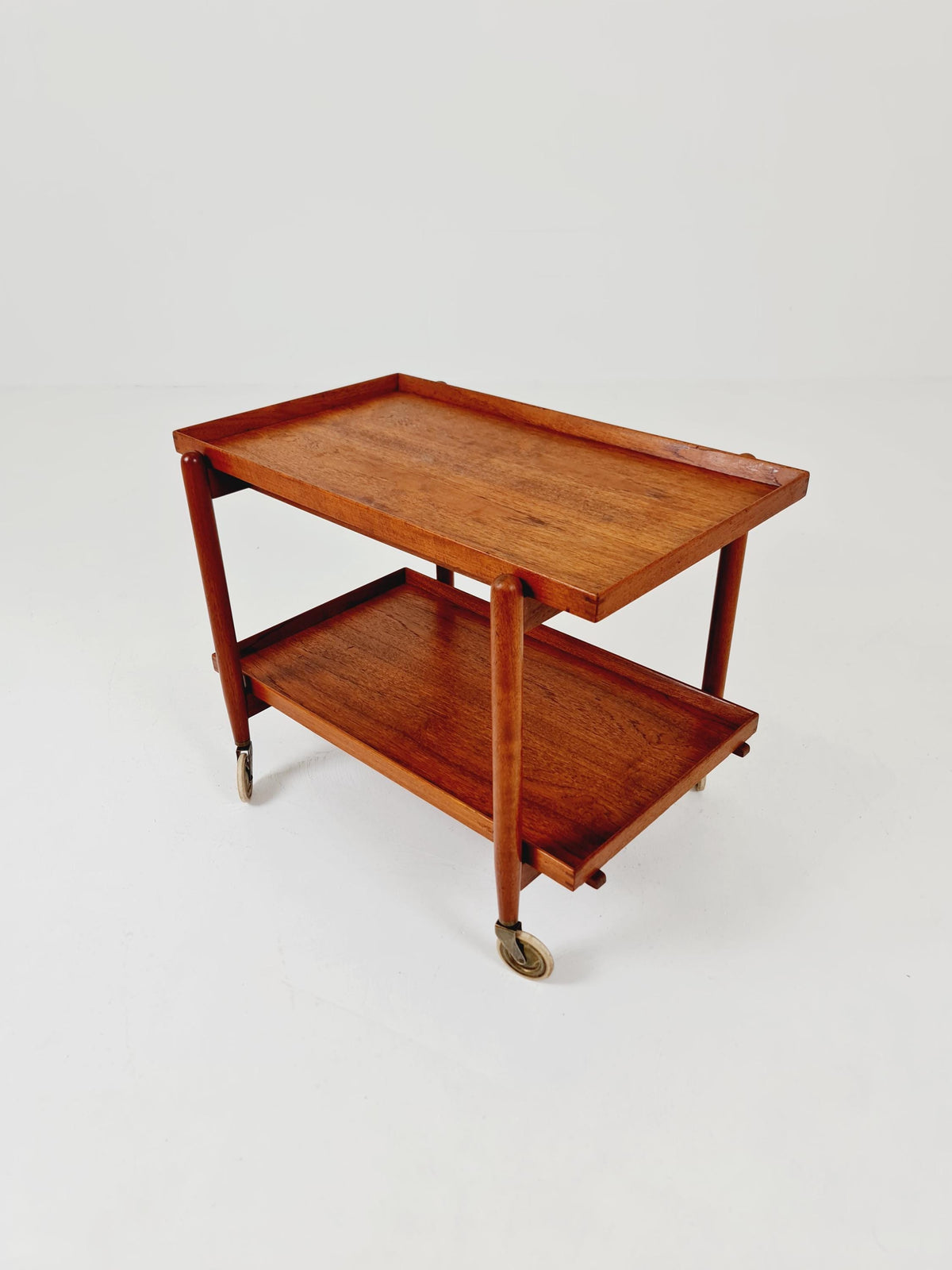 Vintage mid century danish trolley in solid Teak / bar cart By Poul Hundevad , 1960s