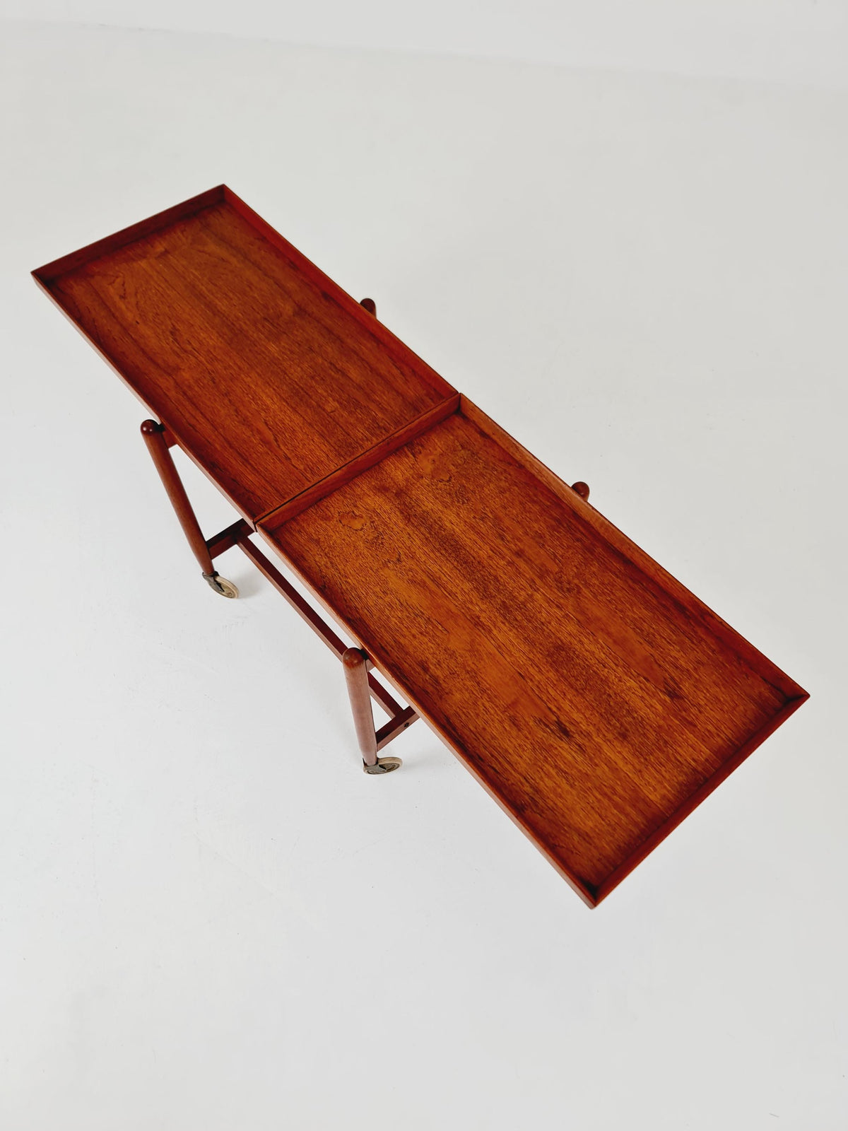 Vintage mid century danish trolley in solid Teak / bar cart By Poul Hundevad , 1960s