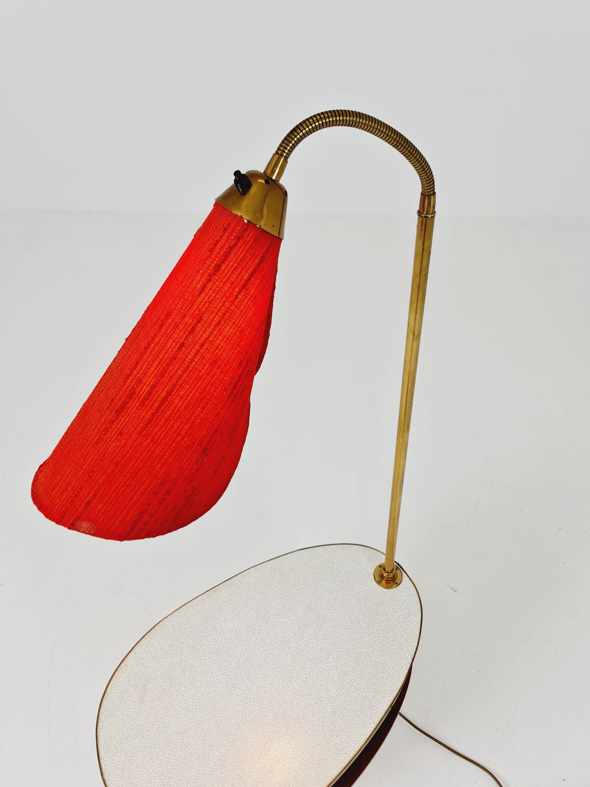 Rare Midcentury German tripod floor lamp , sidetabale Brass , 1950s