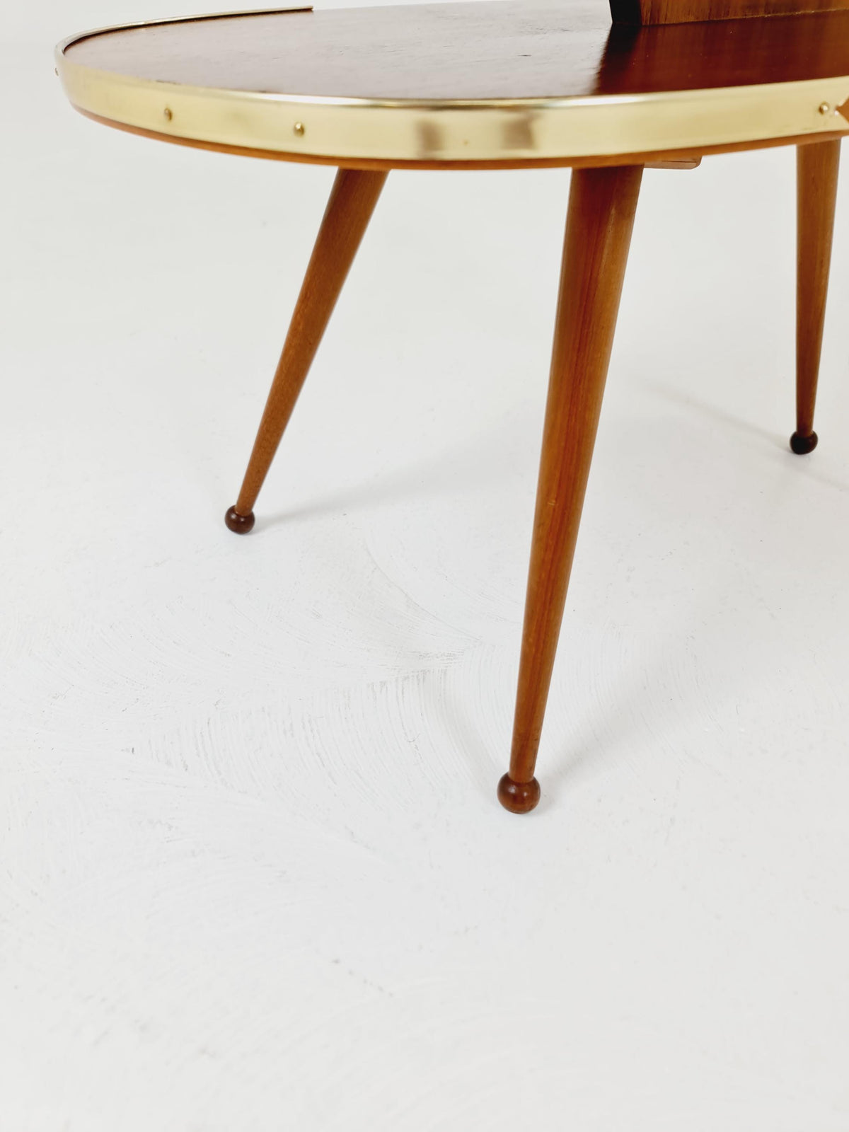 Rare Midcentury German tripod floor lamp , sidetabale Brass , 1950s